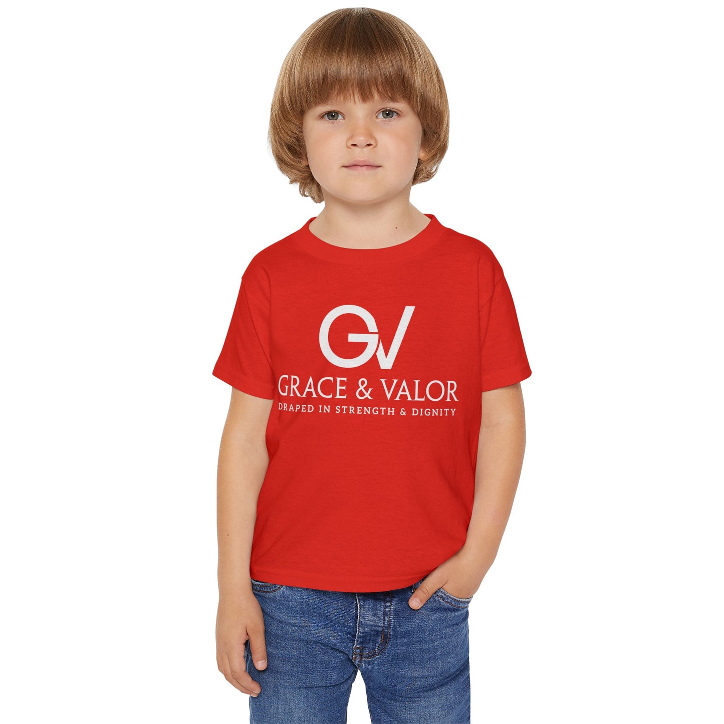 Grace & Valor Toddler T-Shirt - White Scripture Design