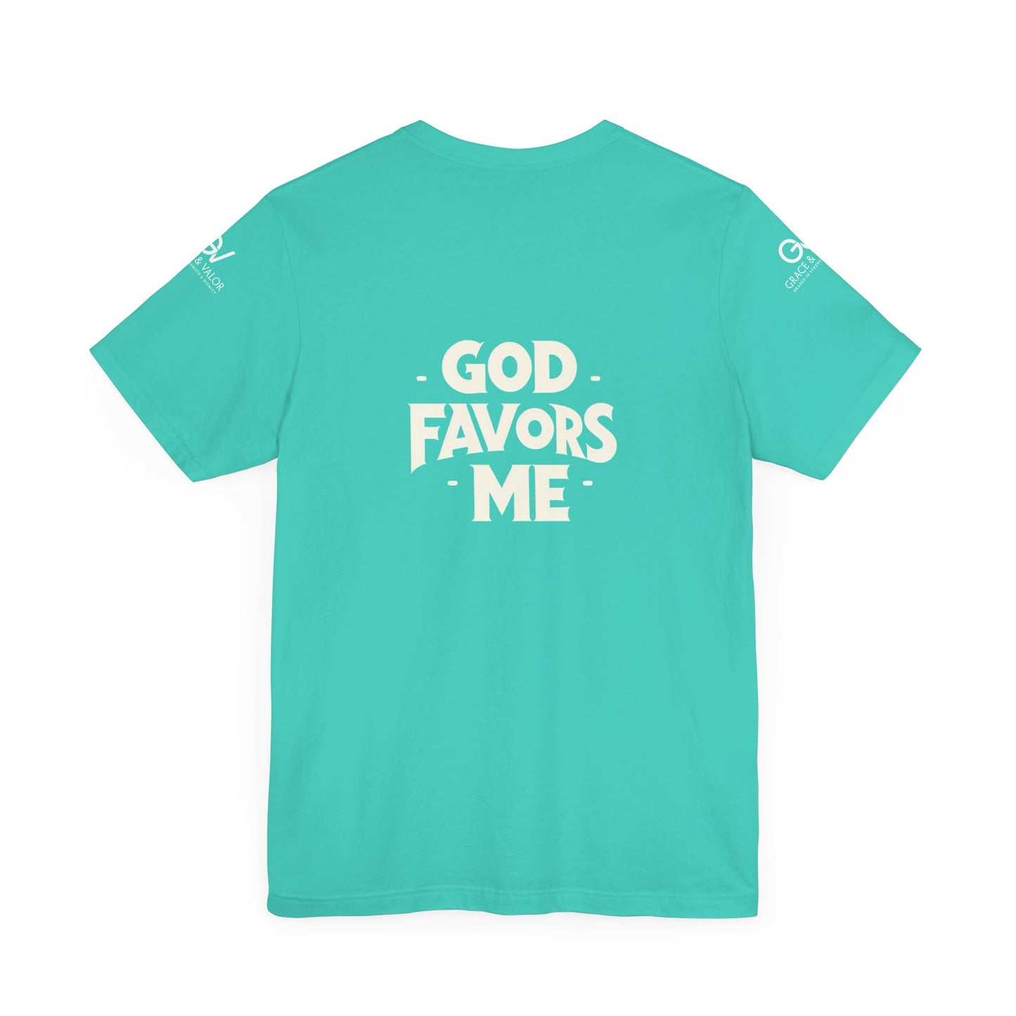 GV White Print God Favors - Unisex Jersey Short Sleeve Tee