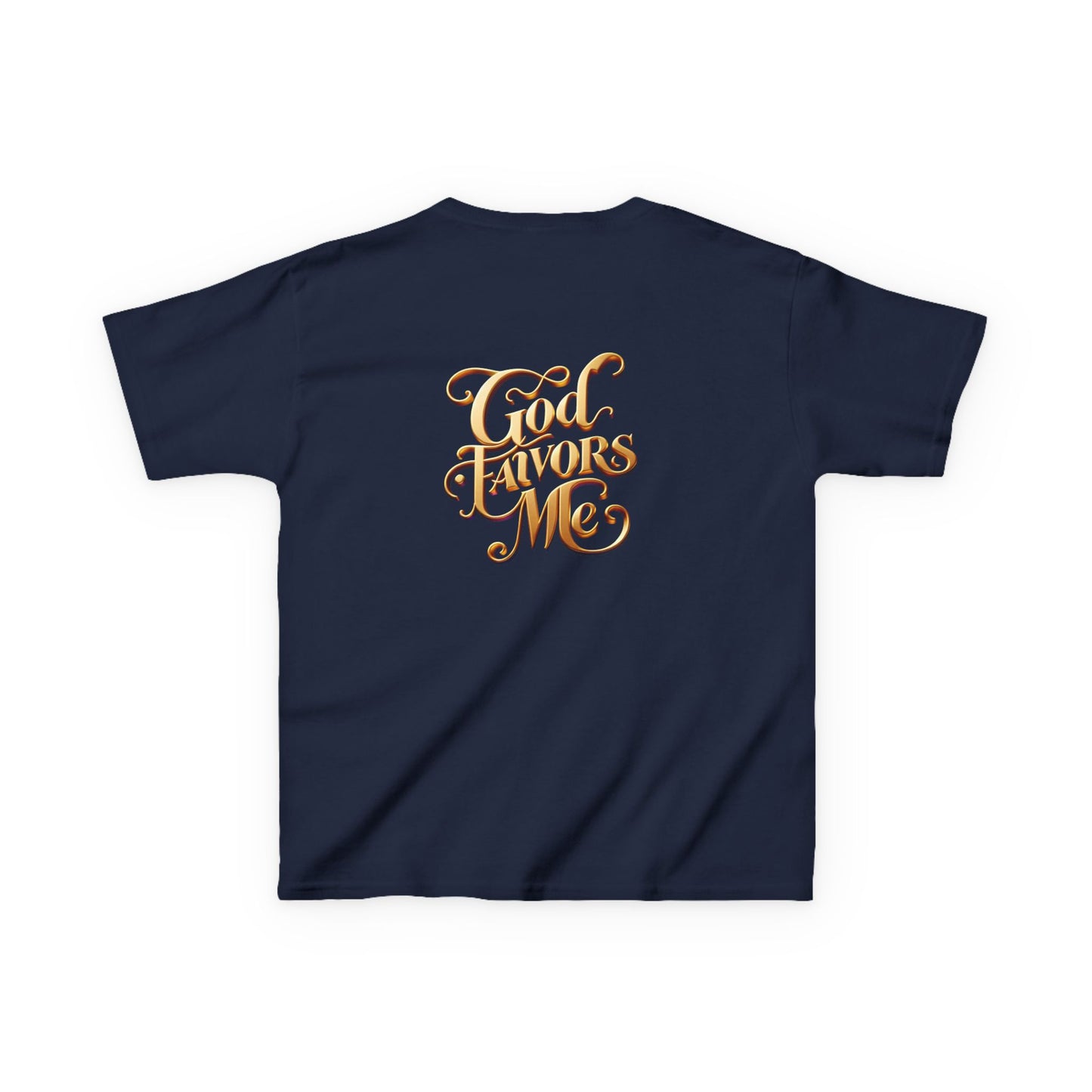 Kids Grace & Valor Tee Gold Original font total - God Favors Me Design - Stylish Cotton Shirt