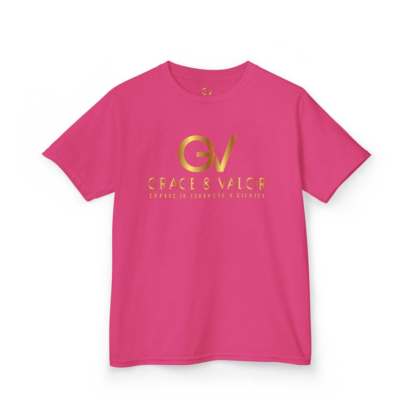 Kids Grace & Valor Tee Gold font total - God Favors Me Design - Stylish Cotton Shirt