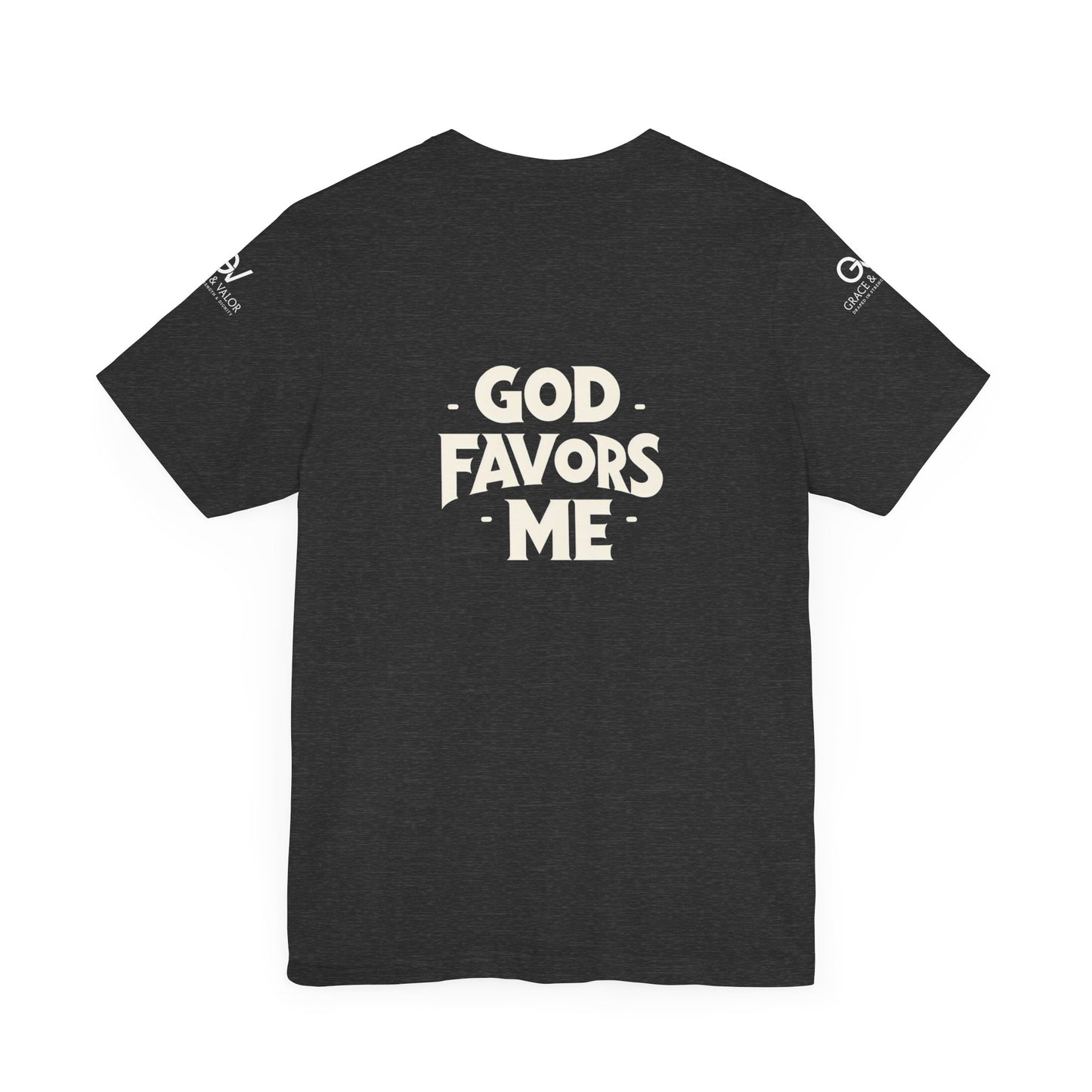 GV White Print God Favors - Unisex Jersey Short Sleeve Tee