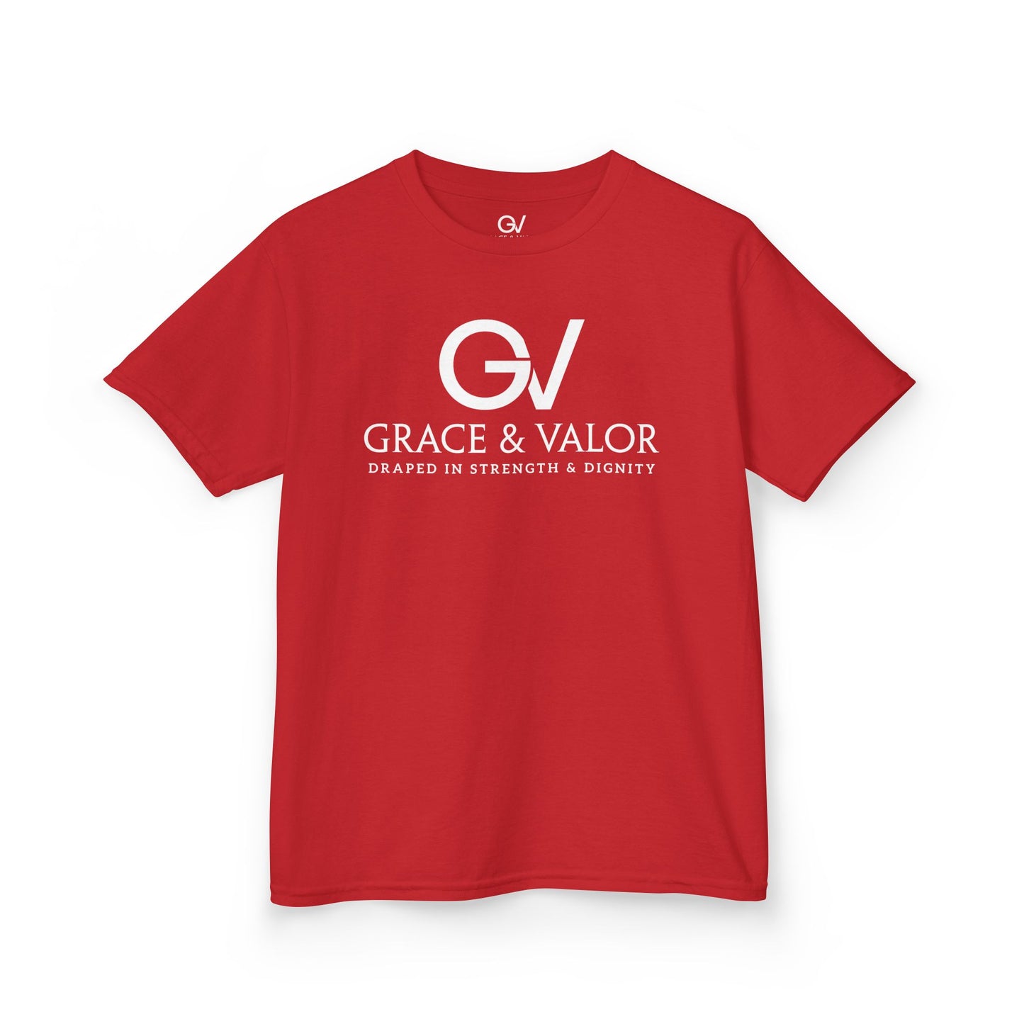 Kids Grace & Valor Tee White font total - God Favors Me Floral Design - Stylish Cotton Shirt