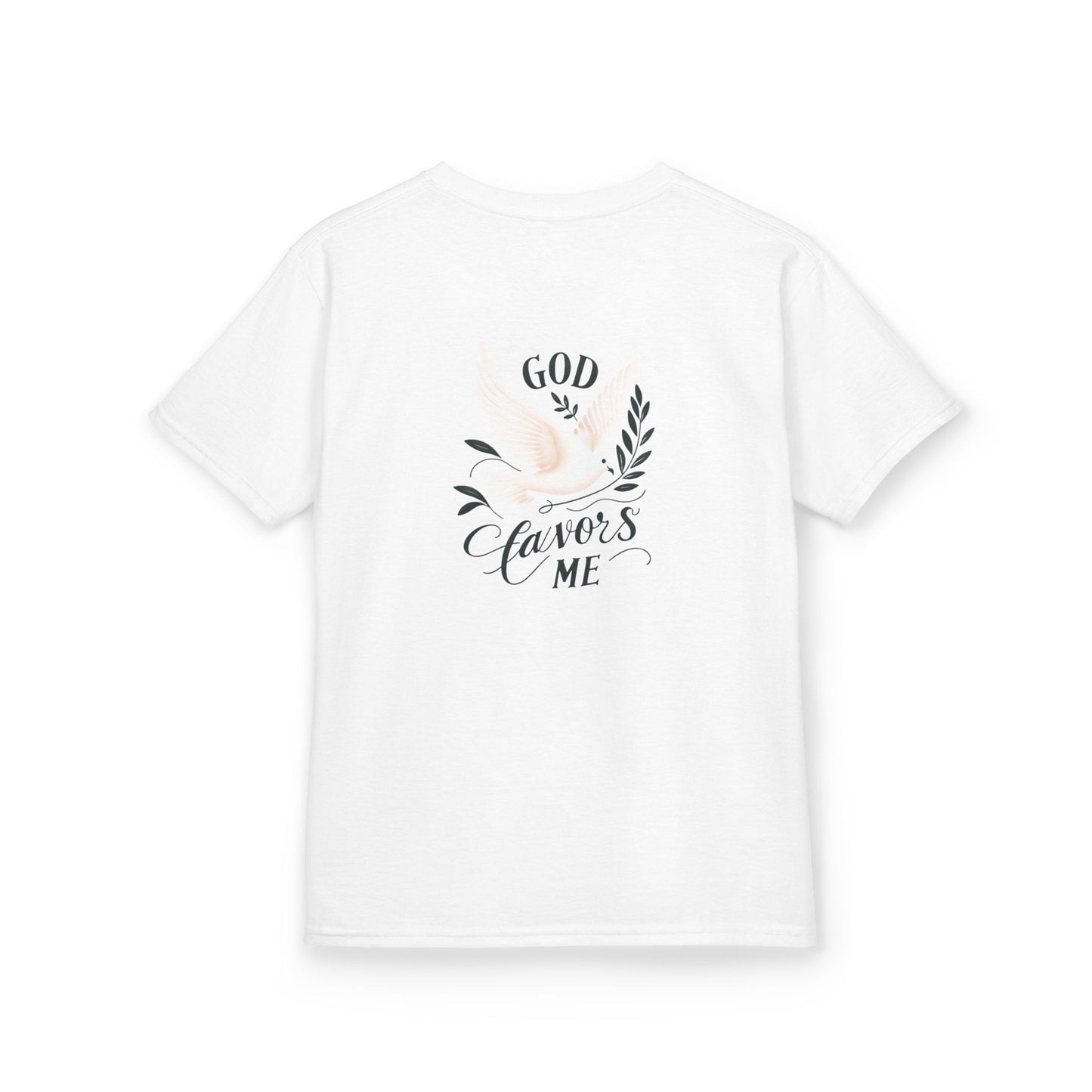 Kids Grace & Valor Tee Black font total - God Favors Me Floral Design - Stylish Cotton Shirt
