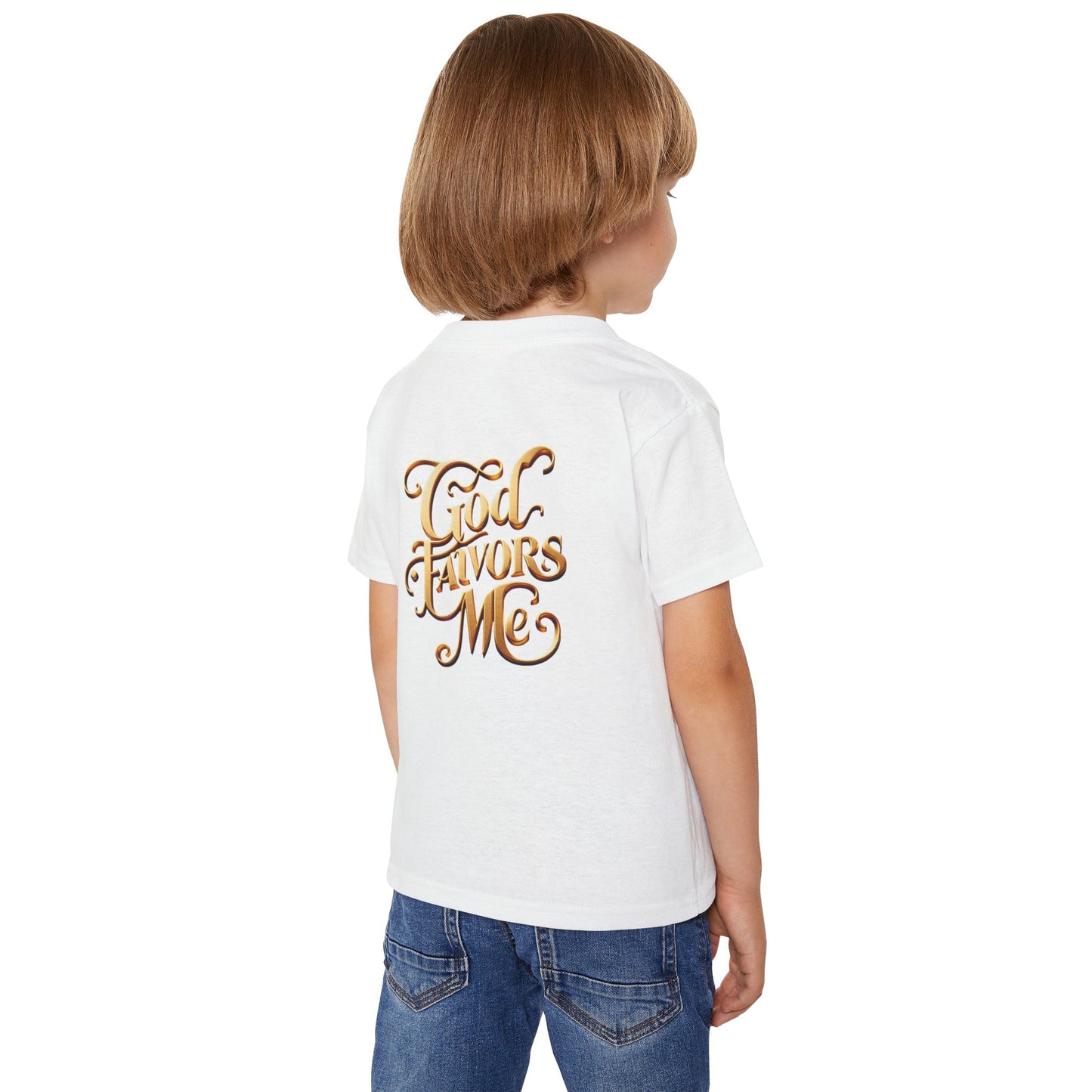 Grace & Valor Toddler T-Shirt - Gold Scripture Design
