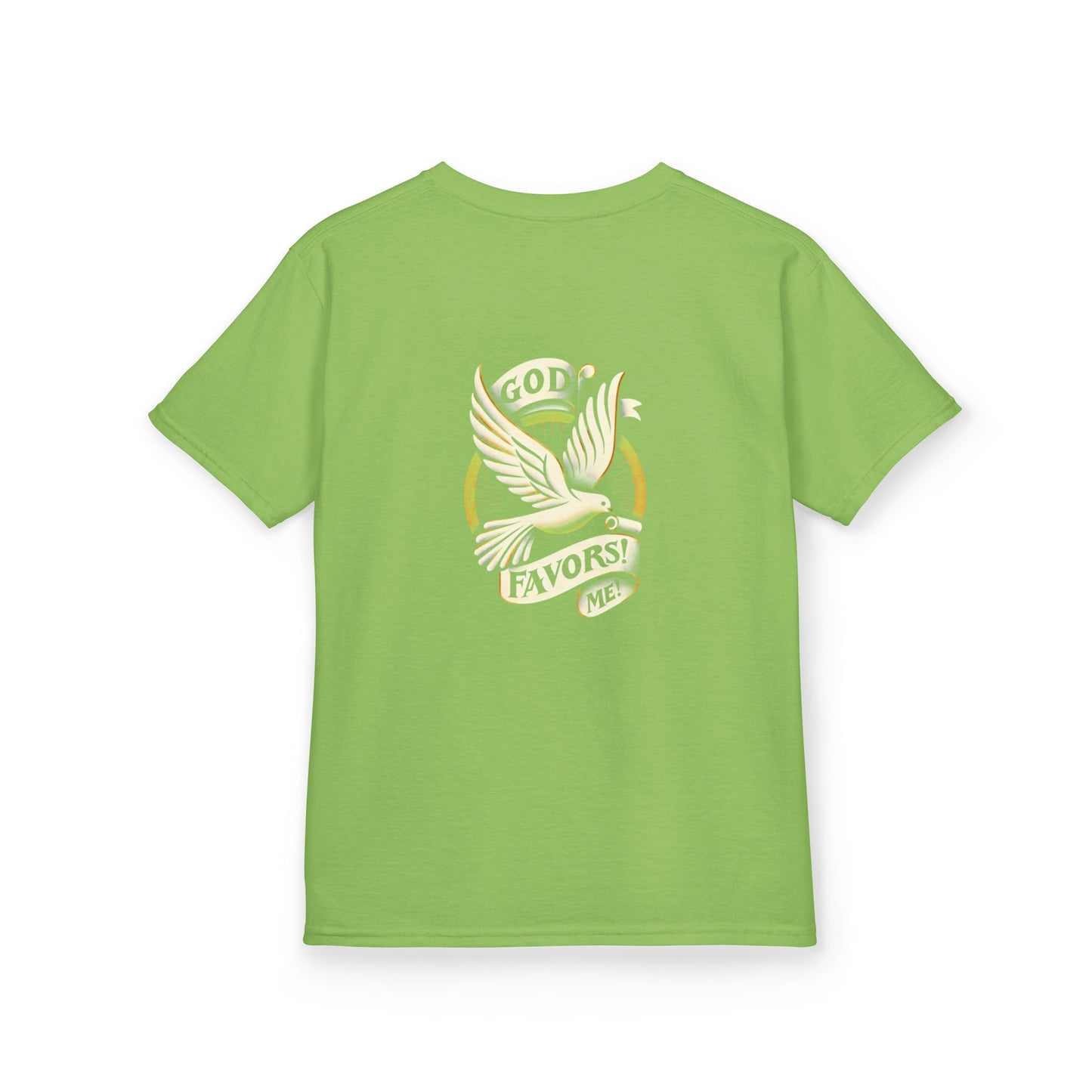 Kids Grace & Valor Tee White font total - God Favors Me Floral Design - Stylish Cotton Shirt