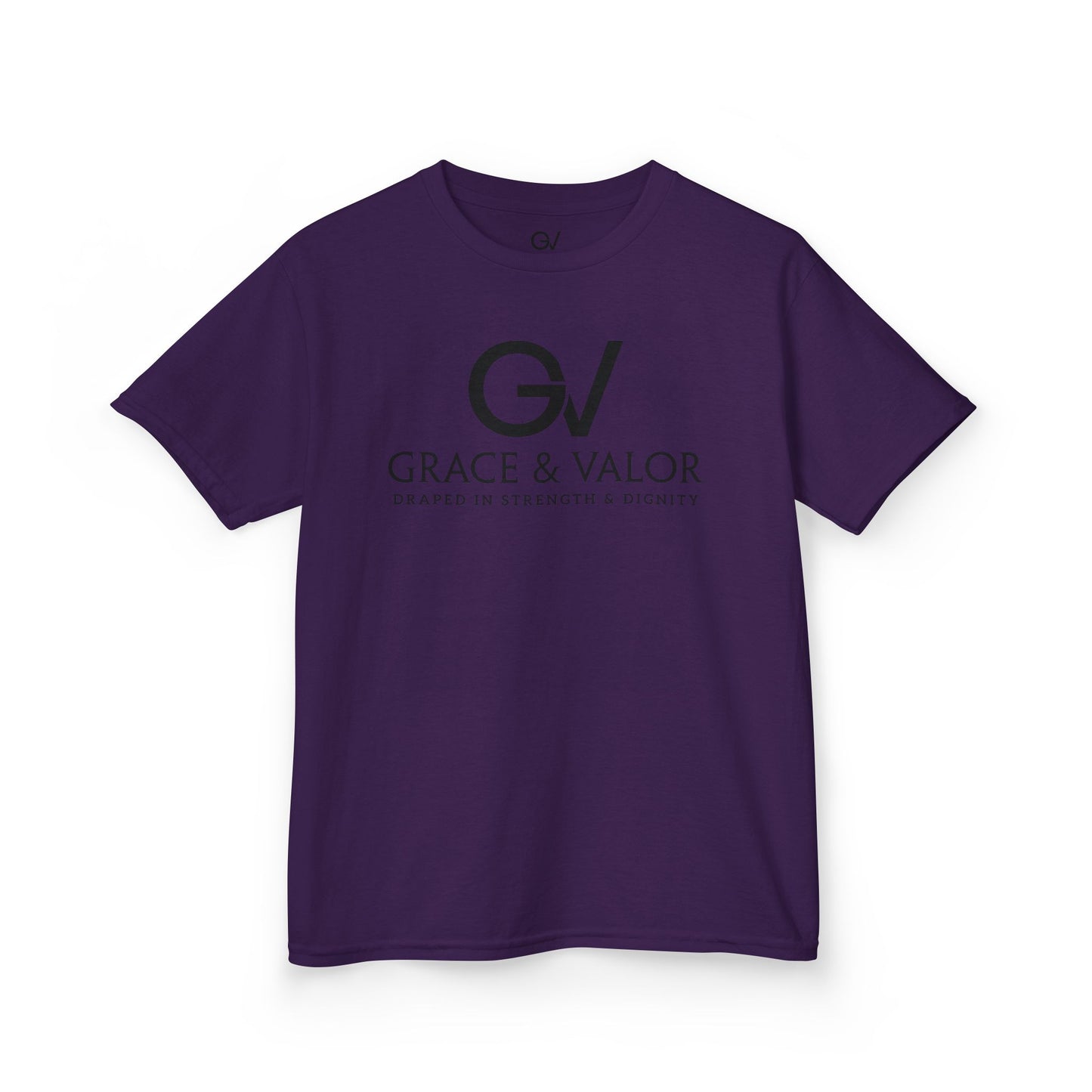 Kids Grace & Valor Tee Black font total - God Favors Me Floral Design - Stylish Cotton Shirt
