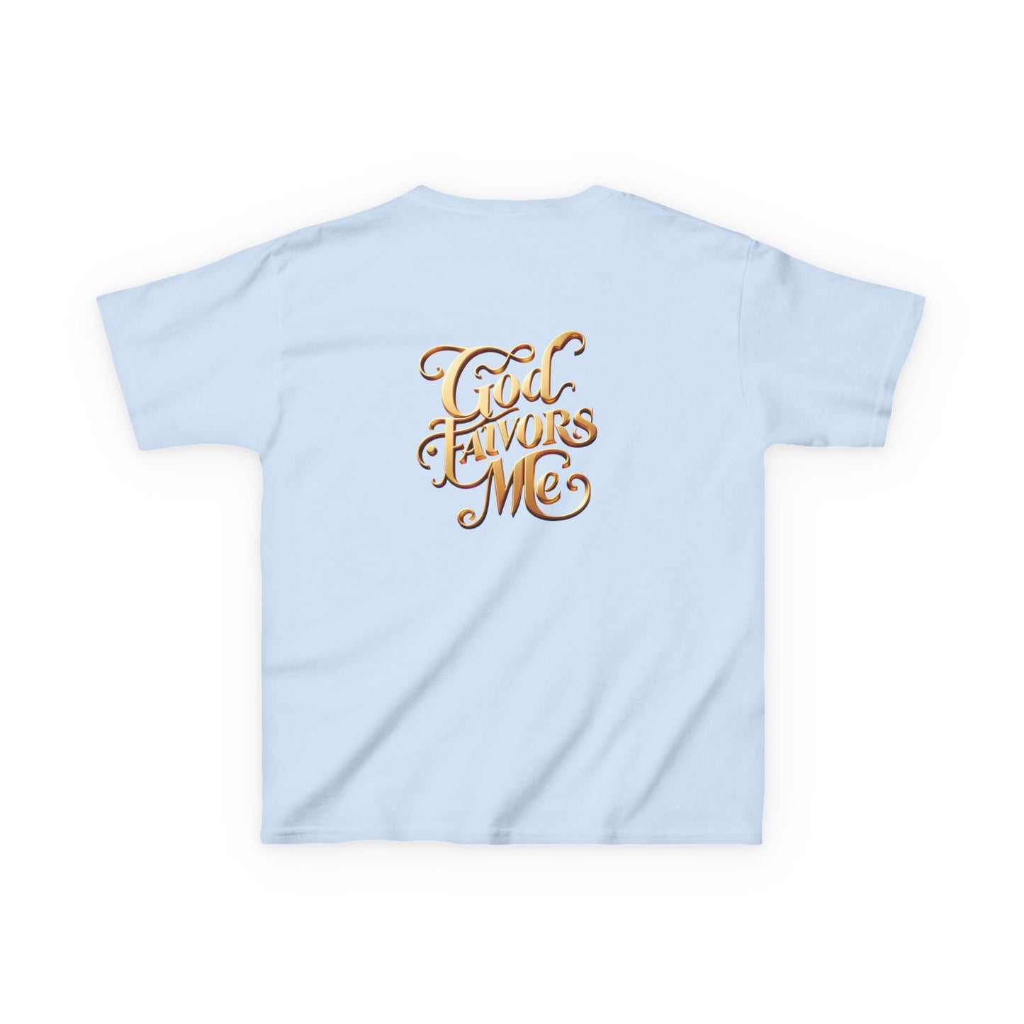 Kids Grace & Valor Tee Gold Original font total - God Favors Me Design - Stylish Cotton Shirt