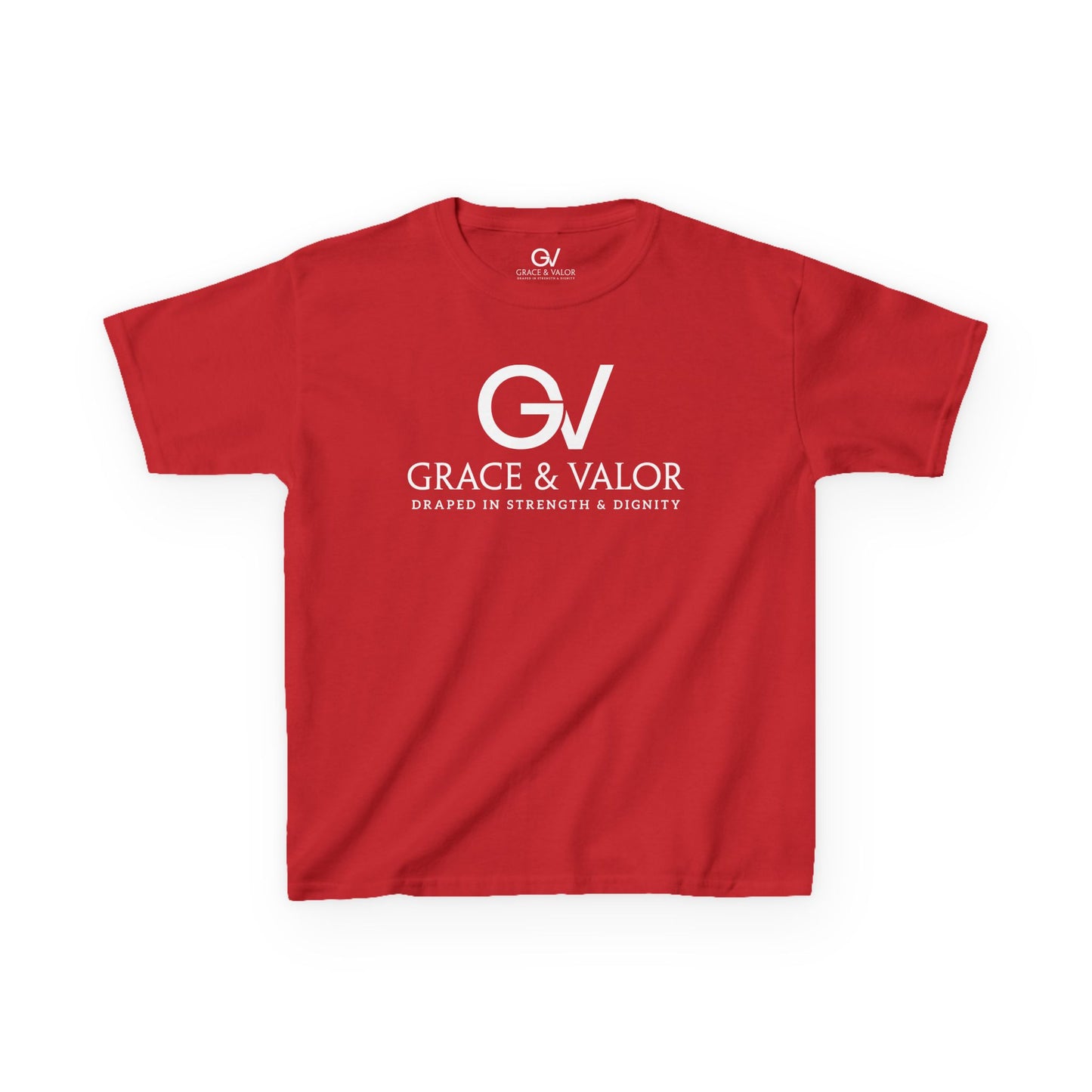 Kids Grace & Valor Tee White font total - God Favors Me Floral Design - Stylish Cotton Shirt