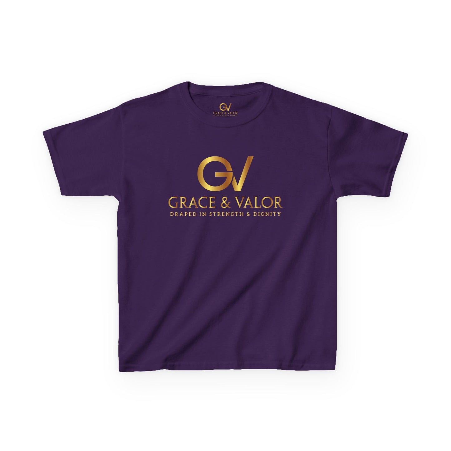 Kids Grace & Valor Tee Gold font total - God Favors Me Design - Stylish Cotton Shirt