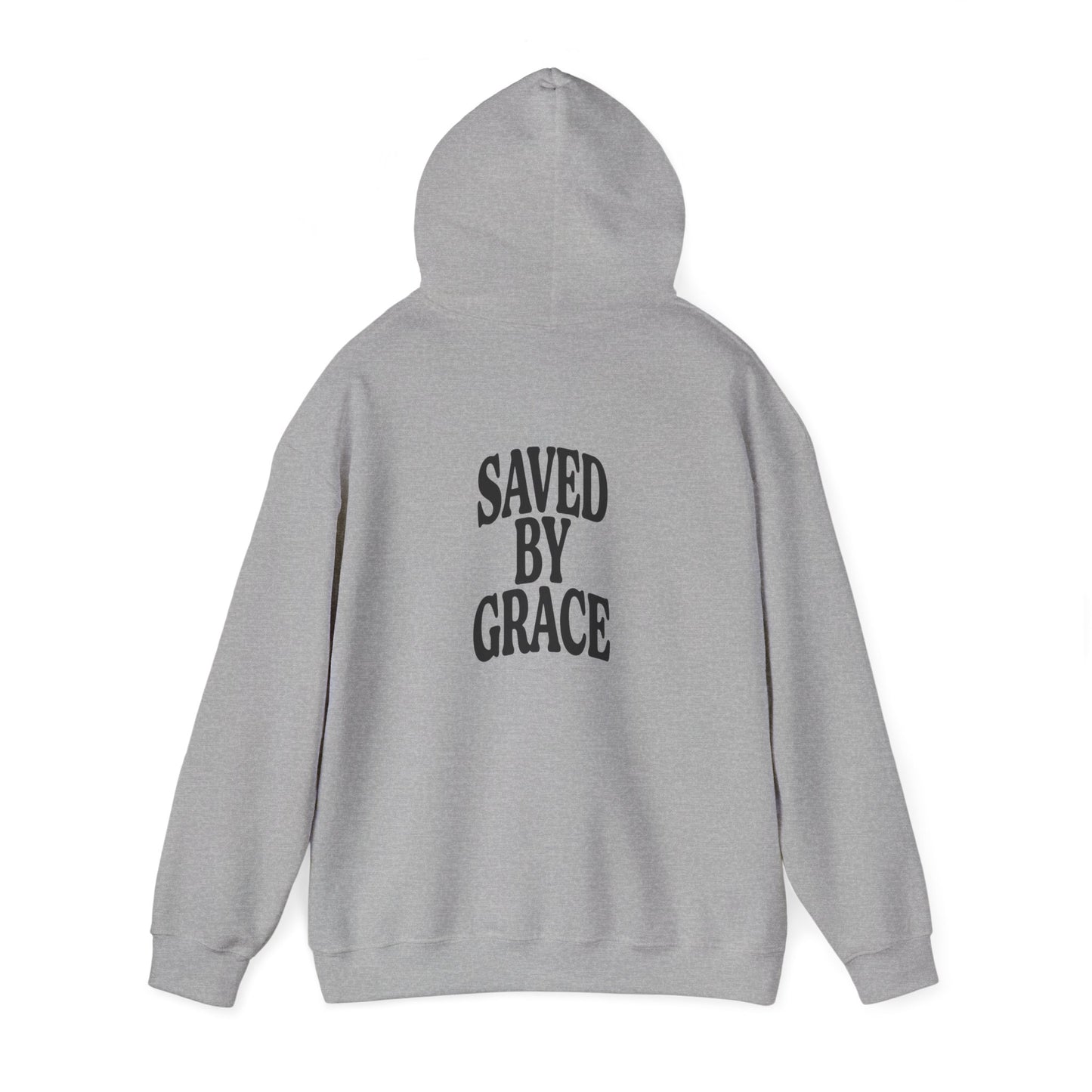Saved by Grace Unisex Christian Hoodie | GV Gold Monogram Collection Ephesians 2:8 Bible Verse Faith Streetwear Apparel