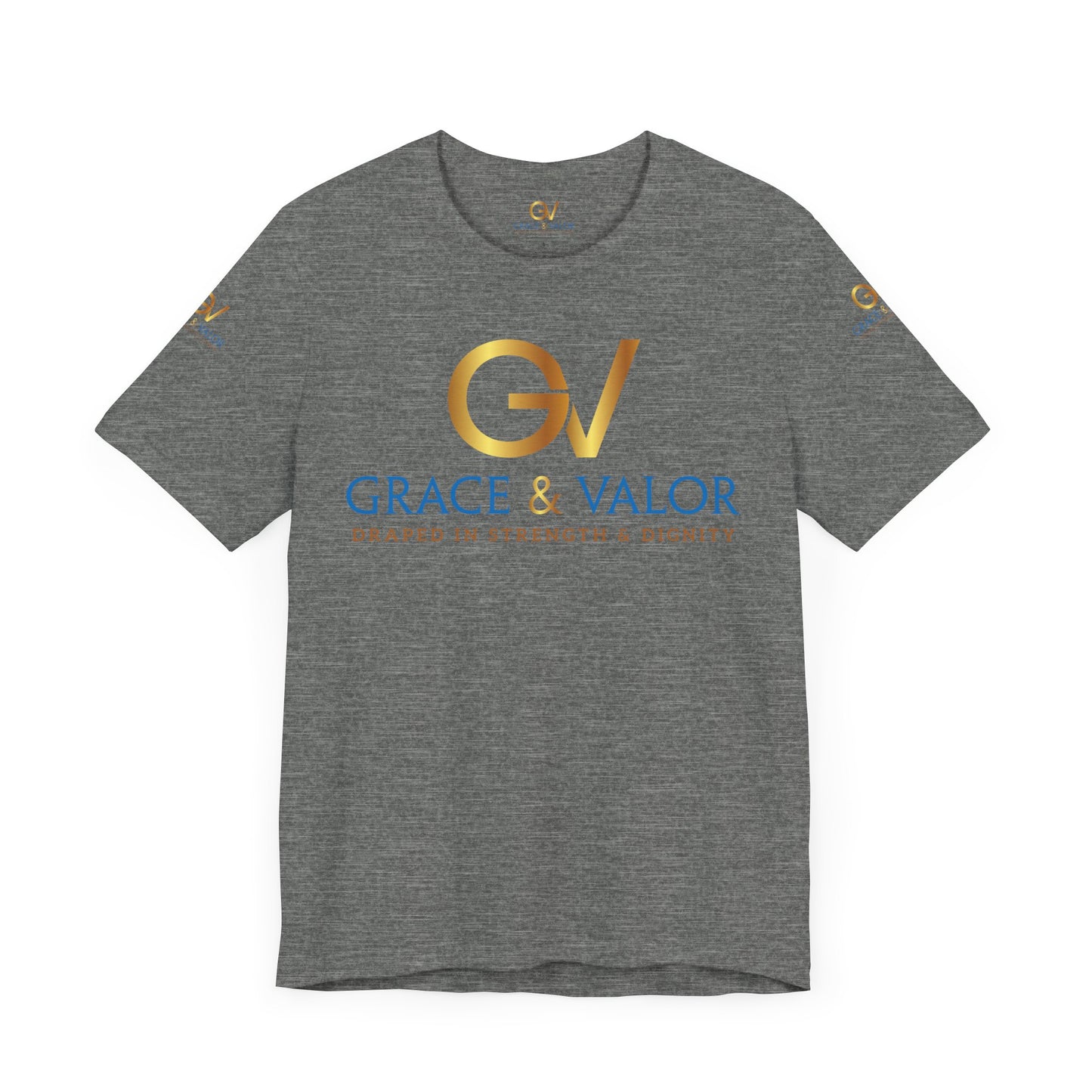 GV Original Bible back - Grace & Valor Unisex Jersey Short Sleeve Tee - Strength & Dignity Apparel