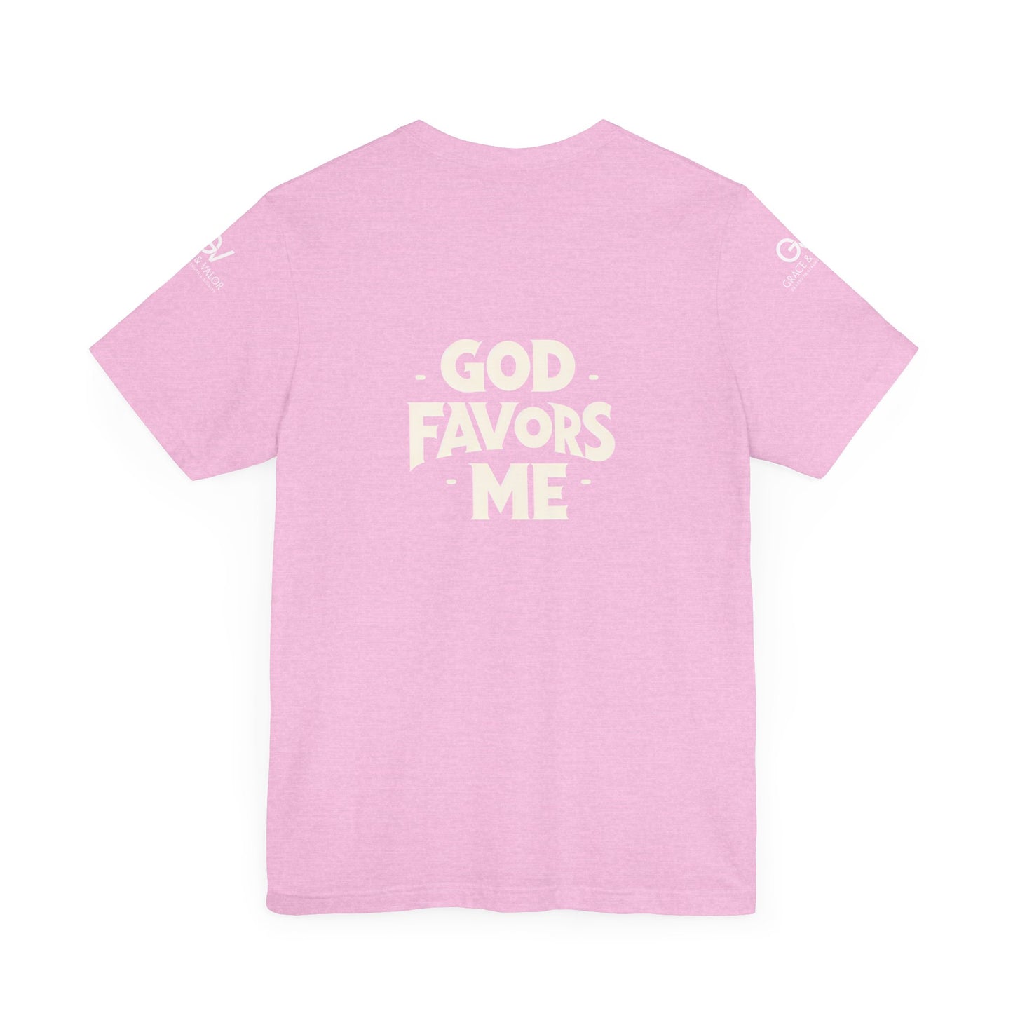 GV White Print God Favors - Unisex Jersey Short Sleeve Tee