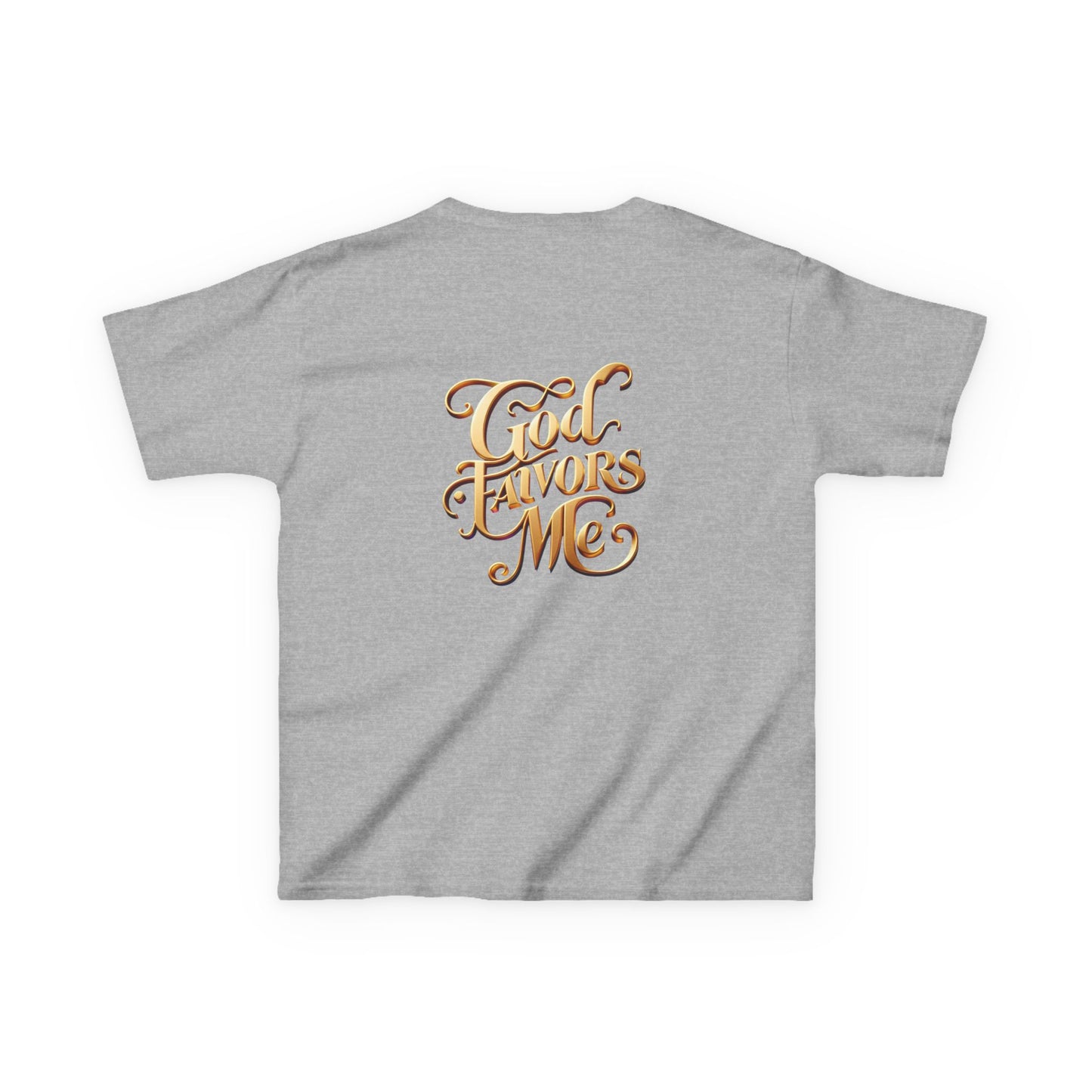Kids Grace & Valor Tee Gold font total - God Favors Me Design - Stylish Cotton Shirt