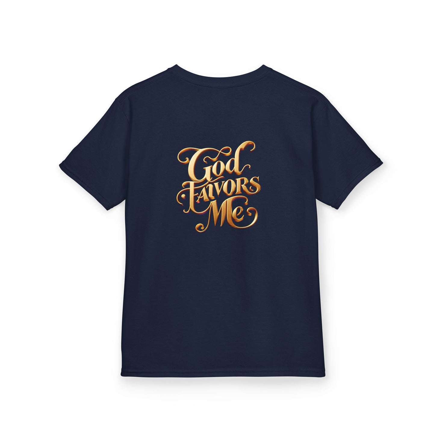 Kids Grace & Valor Tee Gold Original font total - God Favors Me Design - Stylish Cotton Shirt