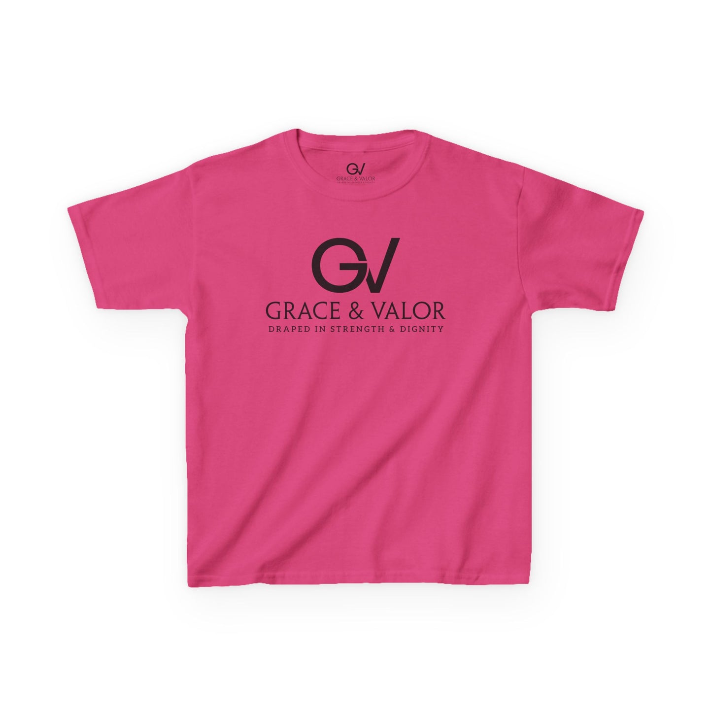 Kids Grace & Valor Tee Black font total - God Favors Me Floral Design - Stylish Cotton Shirt