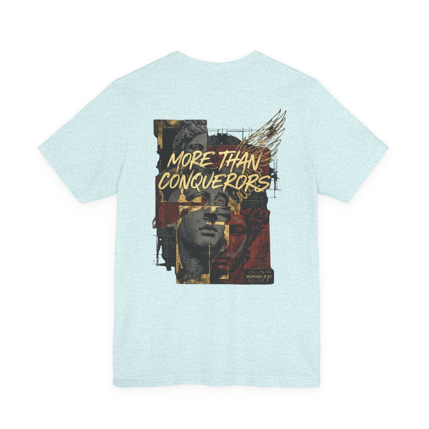 More Than a Conqueror Shirt | Romans 8:37 Bible Verse T-Shirt | Christian Faith Apparel | Inspirational Scripture Tee
