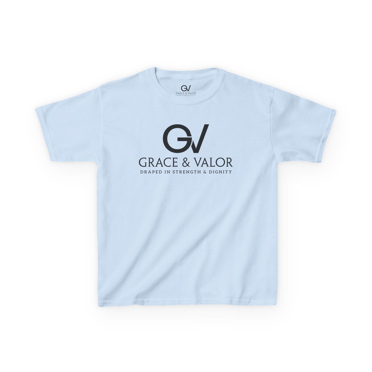 Kids Grace & Valor Tee Black font total - God Favors Me Floral Design - Stylish Cotton Shirt