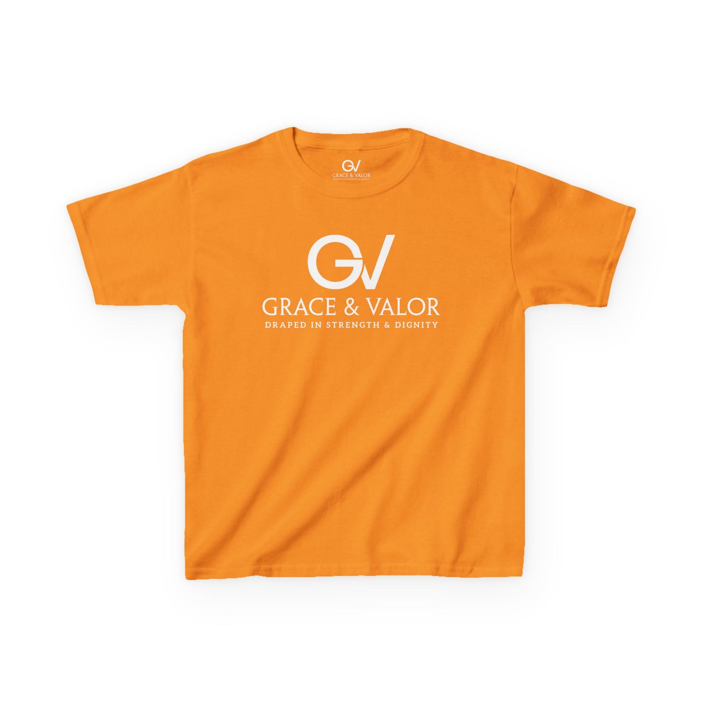 Kids Grace & Valor Tee White font total - God Favors Me Floral Design - Stylish Cotton Shirt