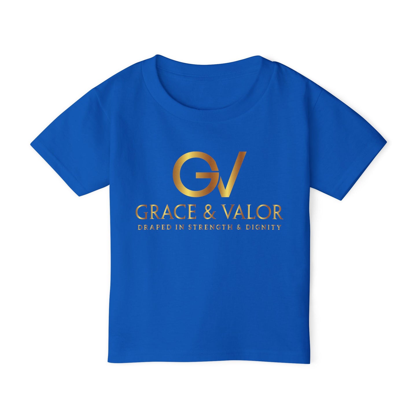 Grace & Valor Toddler T-Shirt - Gold Scripture Design