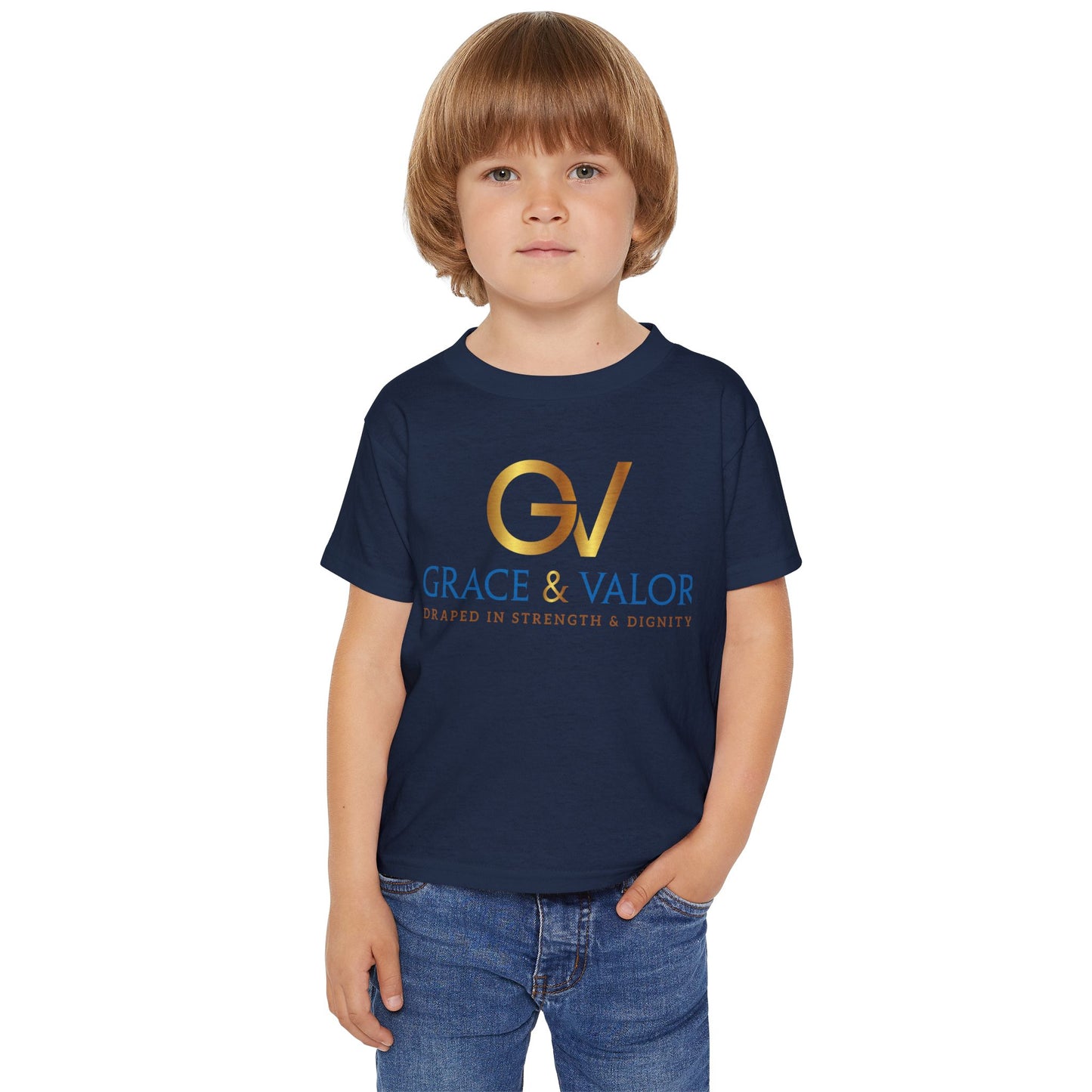 Grace & Valor Toddler T-Shirt - Gold Original Scripture Design