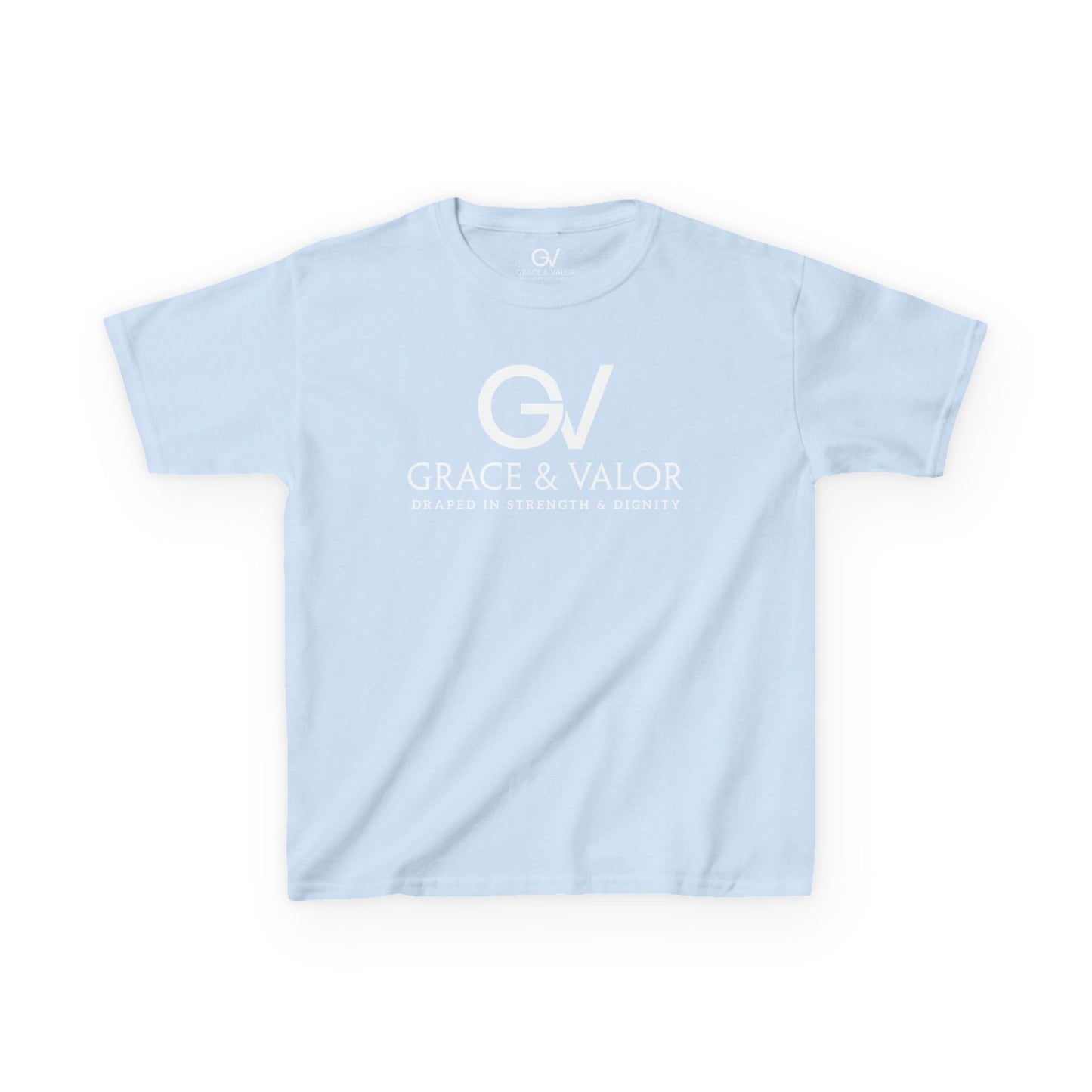 Kids Grace & Valor Tee White font total - God Favors Me Floral Design - Stylish Cotton Shirt