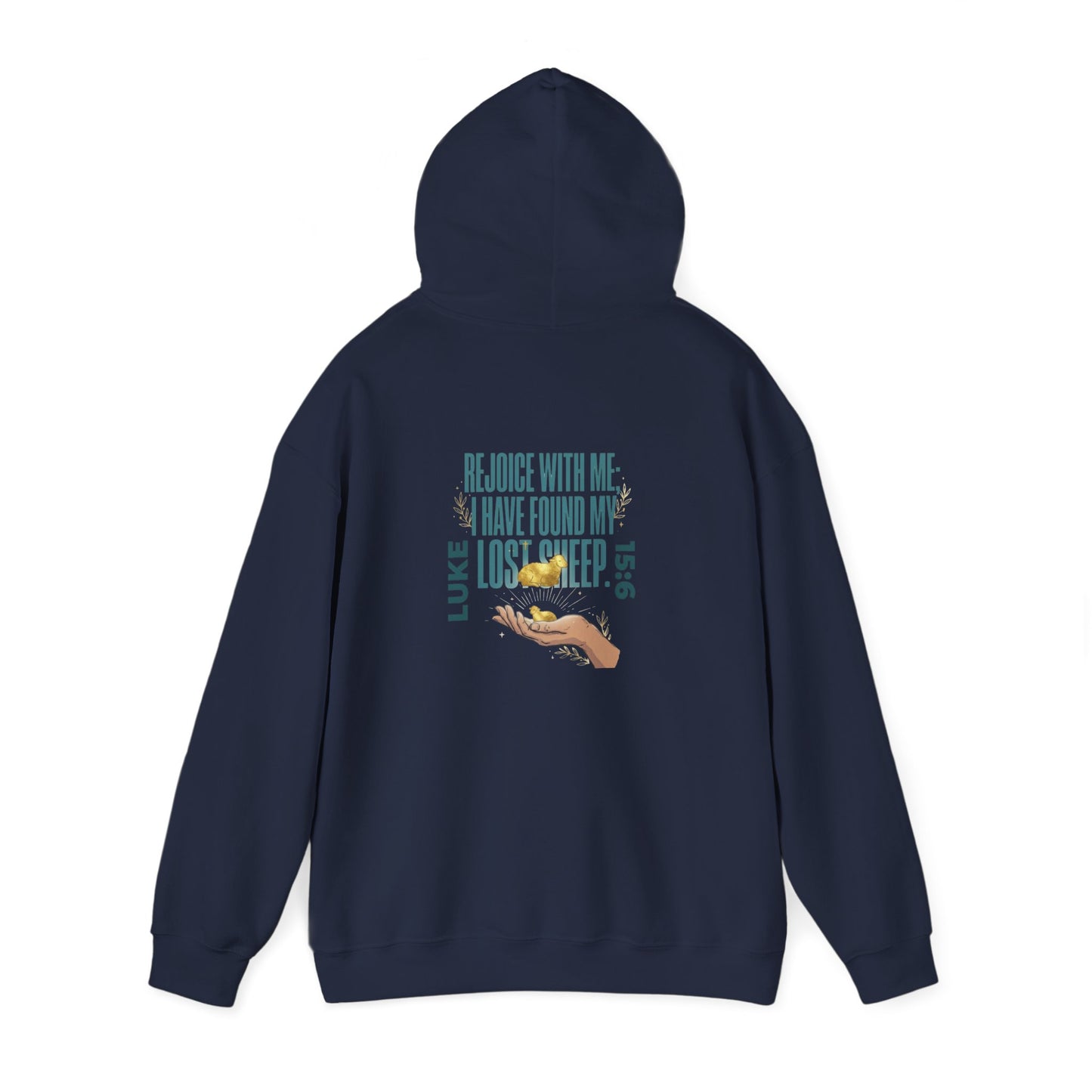 Rejoice With Me Lost Sheep Unisex Christian Hoodie | GV Gold Monogram Collection Luke 15:6 Bible Verse Faith Streetwear Apparel