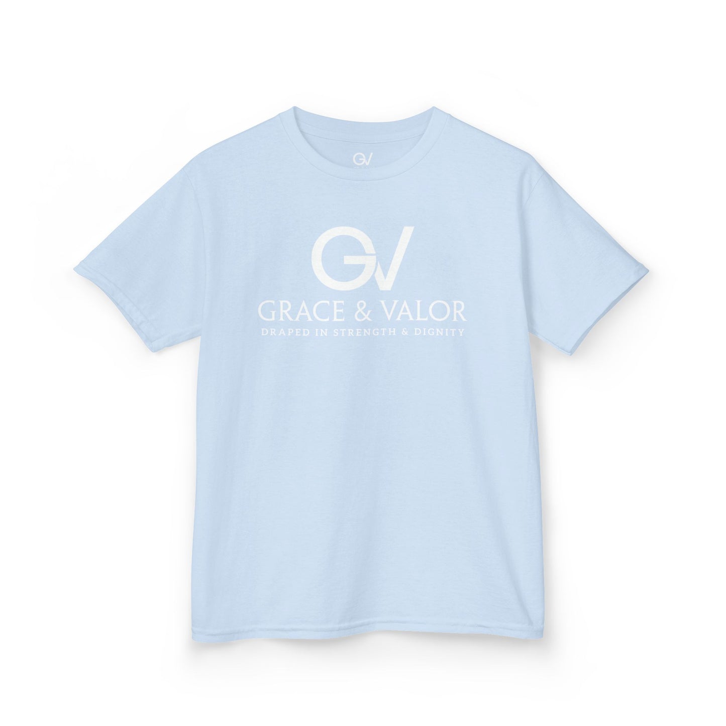 Kids Grace & Valor Tee White font total - God Favors Me Floral Design - Stylish Cotton Shirt