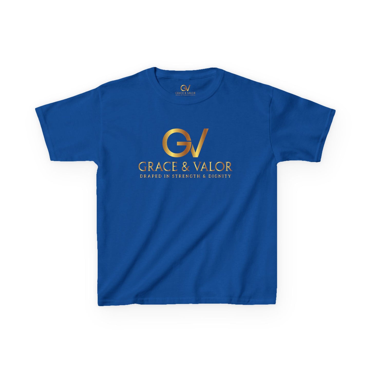 Kids Grace & Valor Tee Gold font total - God Favors Me Design - Stylish Cotton Shirt