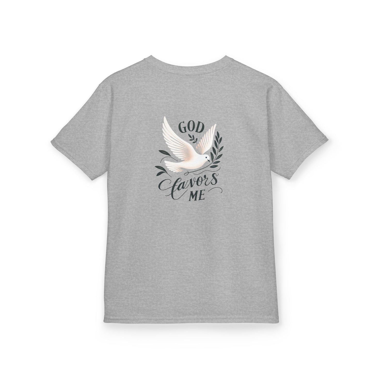 Kids Grace & Valor Tee Black font total - God Favors Me Floral Design - Stylish Cotton Shirt
