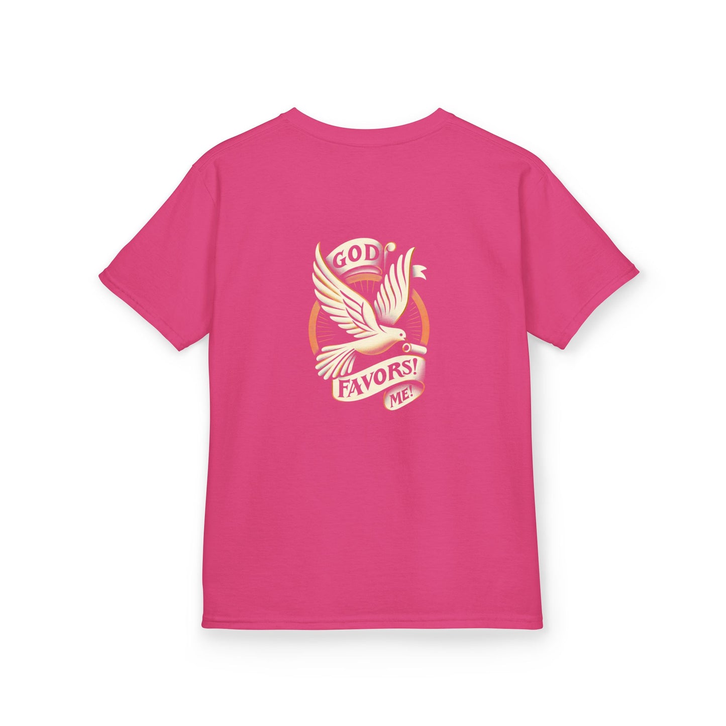 Kids Grace & Valor Tee White font total - God Favors Me Floral Design - Stylish Cotton Shirt
