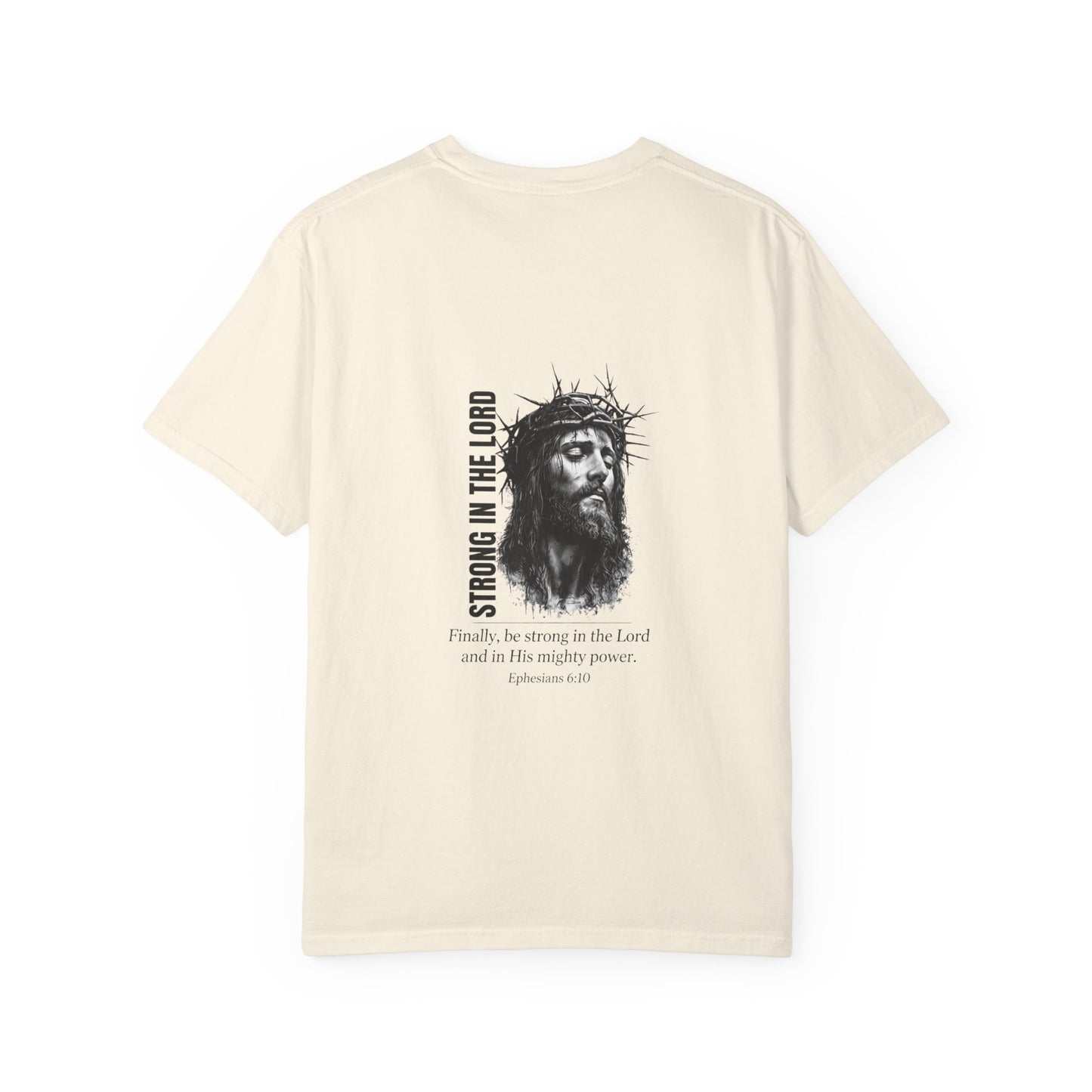 Strong in the Lord Unisex Christian T-Shirt | Grace and Valor Valor Signature Ephesians 6:10 Bible Verse Faith Streetwear Apparel