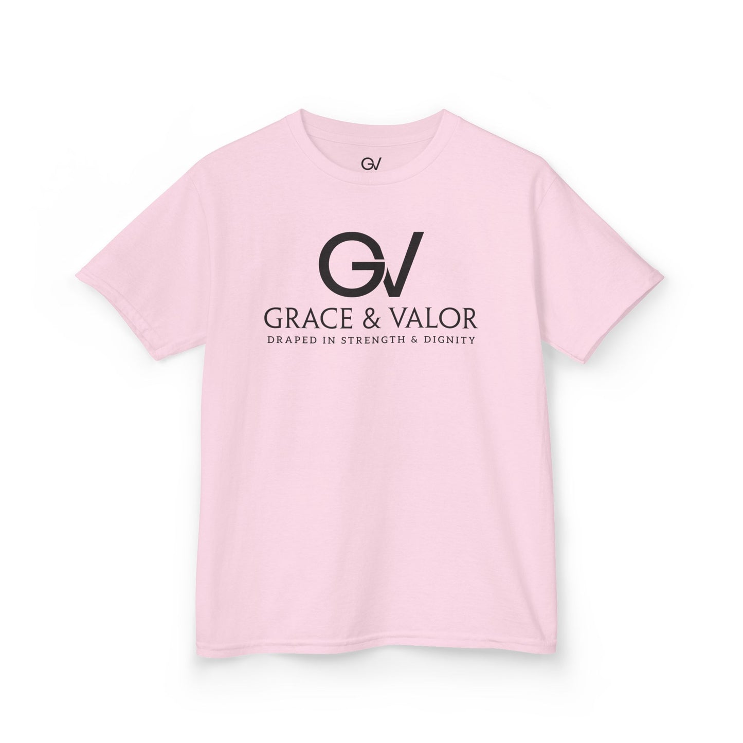 Kids Grace & Valor Tee Black font total - God Favors Me Floral Design - Stylish Cotton Shirt