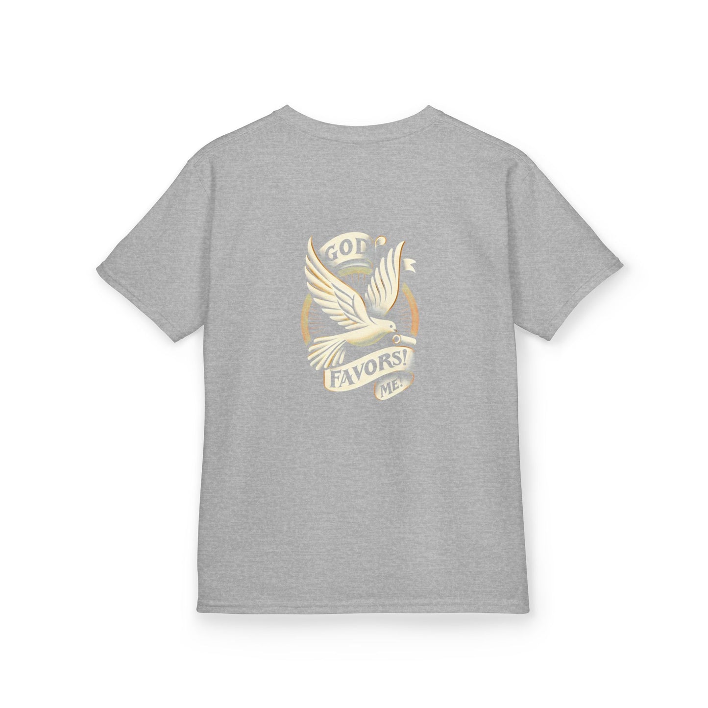Kids Grace & Valor Tee White font total - God Favors Me Floral Design - Stylish Cotton Shirt