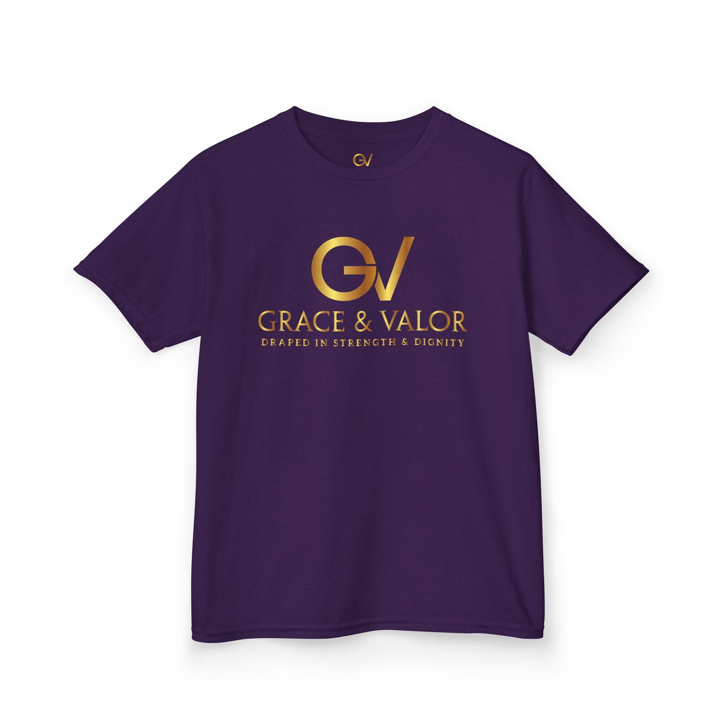 Kids Grace & Valor Tee Gold font total - God Favors Me Design - Stylish Cotton Shirt