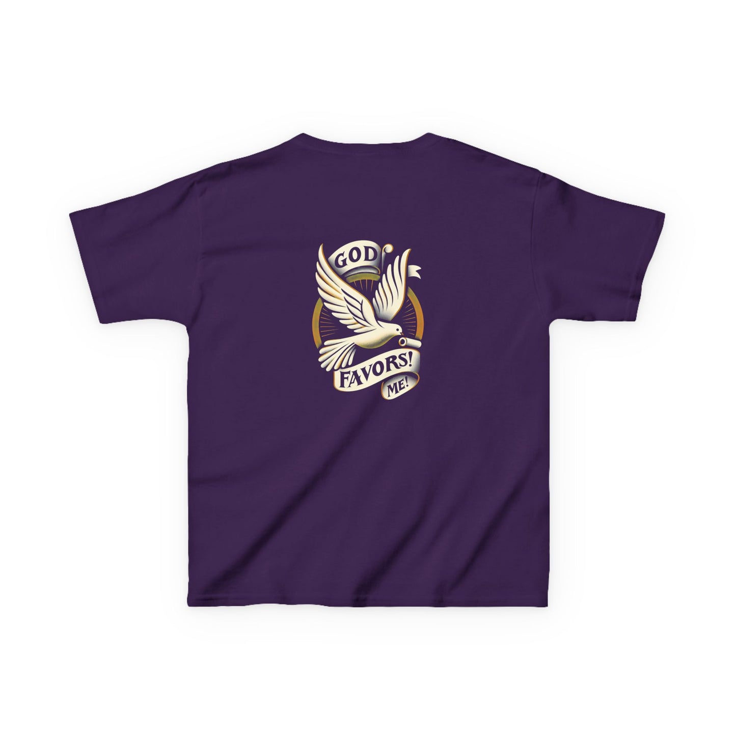 Kids Grace & Valor Tee White font total - God Favors Me Floral Design - Stylish Cotton Shirt
