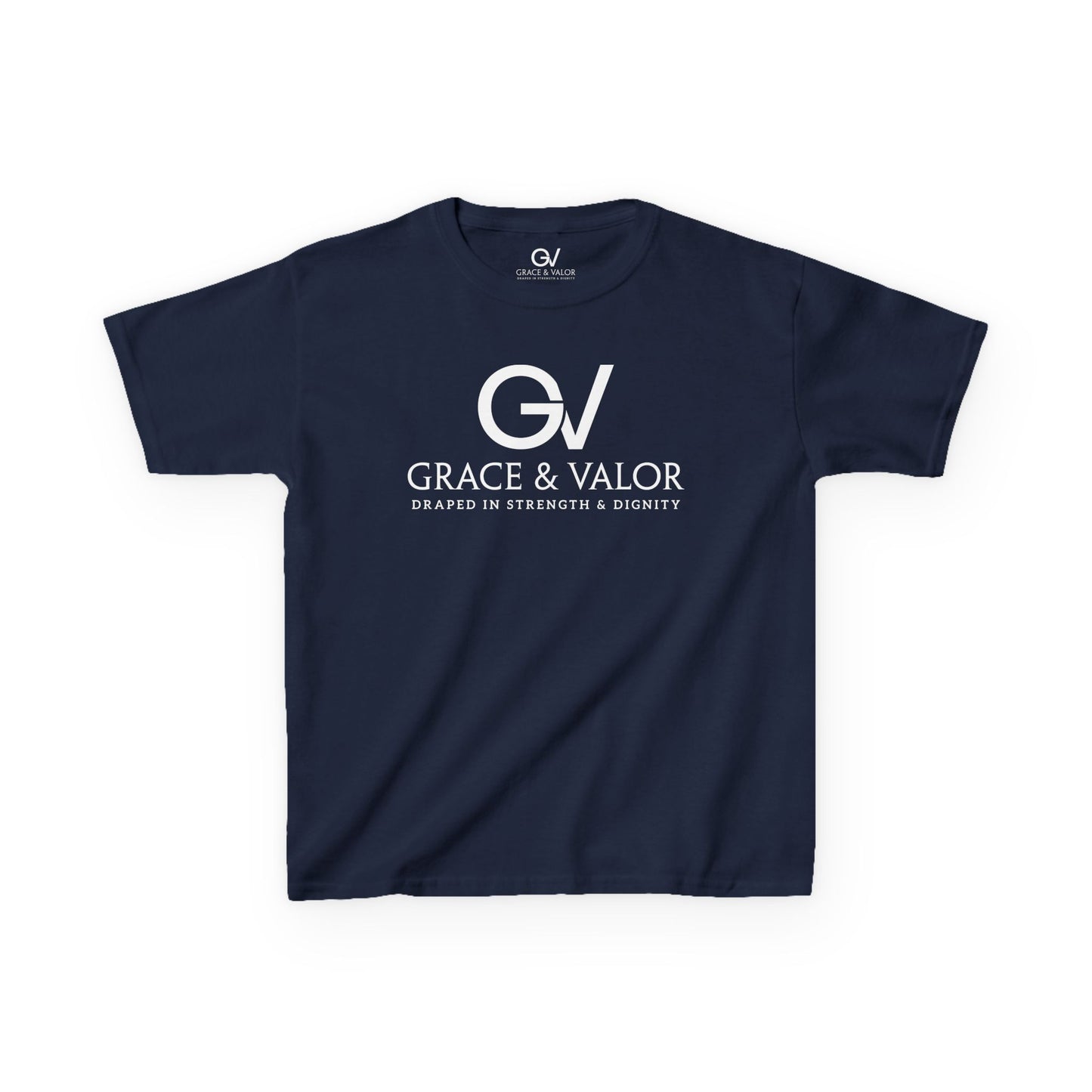 Kids Grace & Valor Tee White font total - God Favors Me Floral Design - Stylish Cotton Shirt