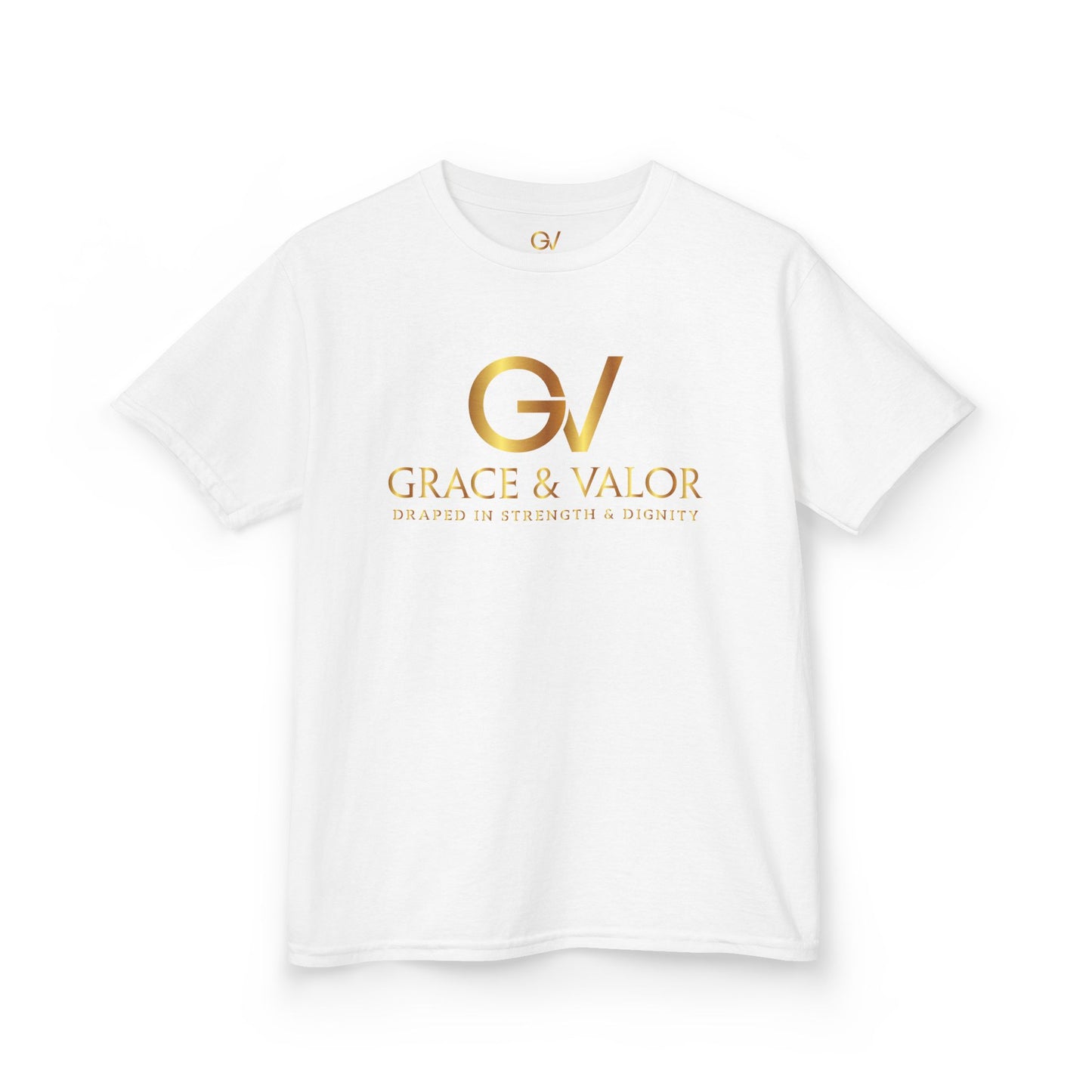 Kids Grace & Valor Tee Gold font total - God Favors Me Design - Stylish Cotton Shirt