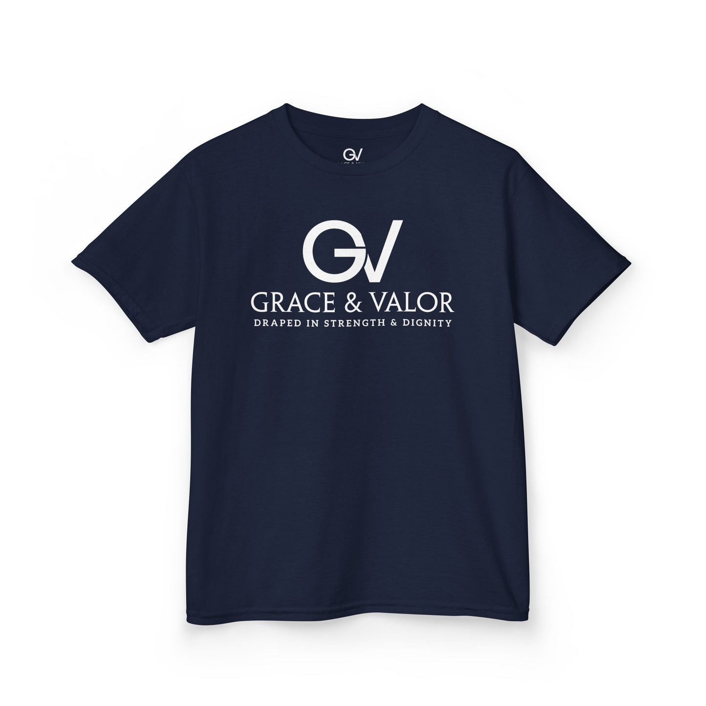Kids Grace & Valor Tee White font total - God Favors Me Floral Design - Stylish Cotton Shirt