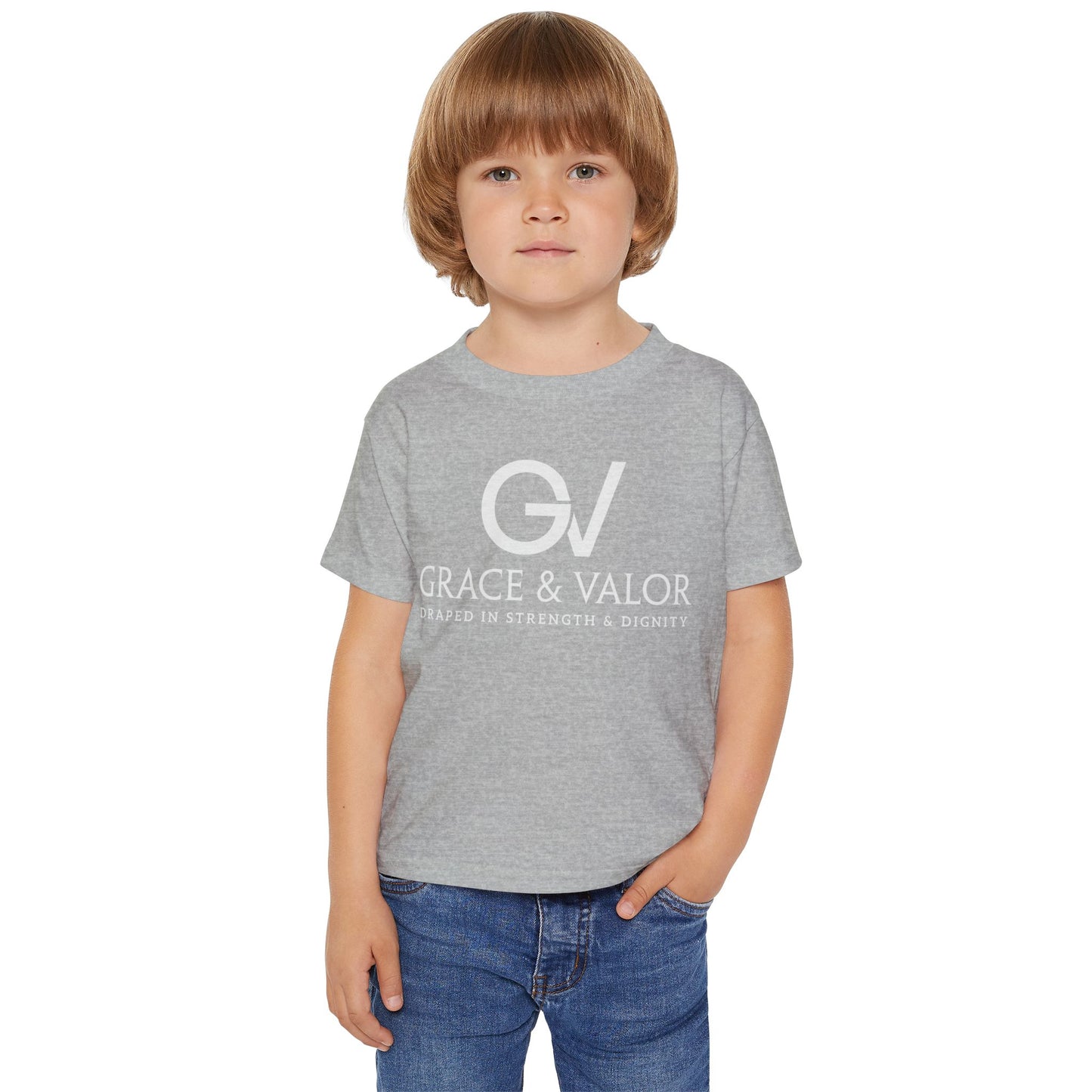 Grace & Valor Toddler T-Shirt - White Scripture Design