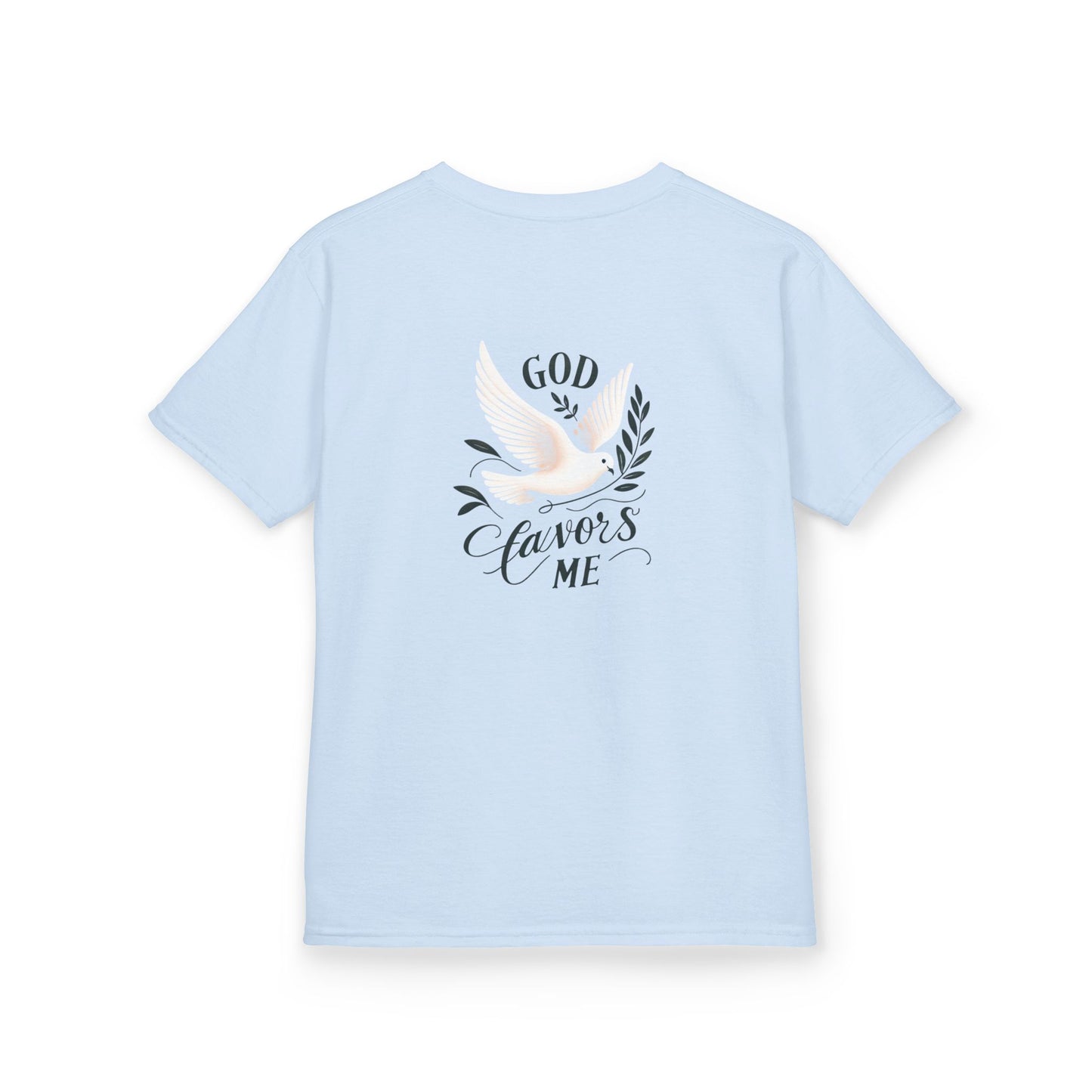 Kids Grace & Valor Tee Black font total - God Favors Me Floral Design - Stylish Cotton Shirt