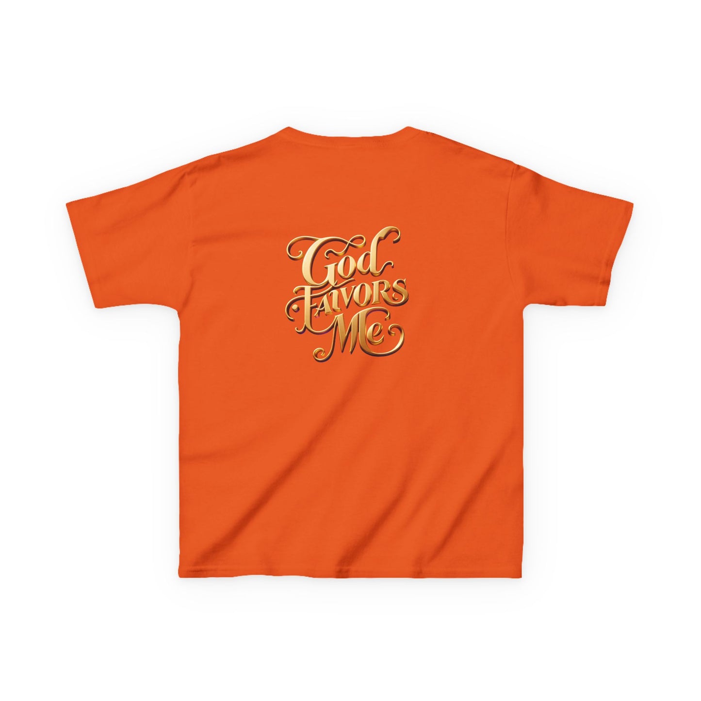 Kids Grace & Valor Tee Gold Original font total - God Favors Me Design - Stylish Cotton Shirt