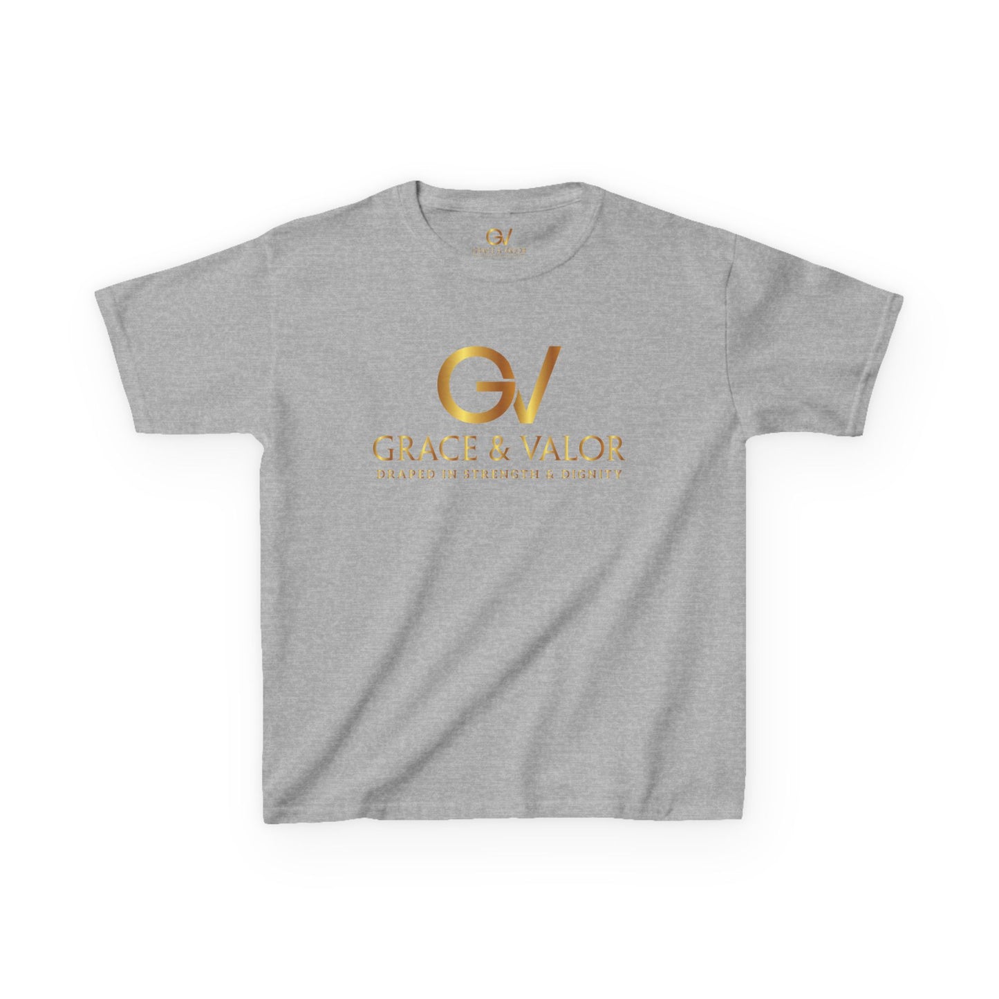Kids Grace & Valor Tee Gold font total - God Favors Me Design - Stylish Cotton Shirt
