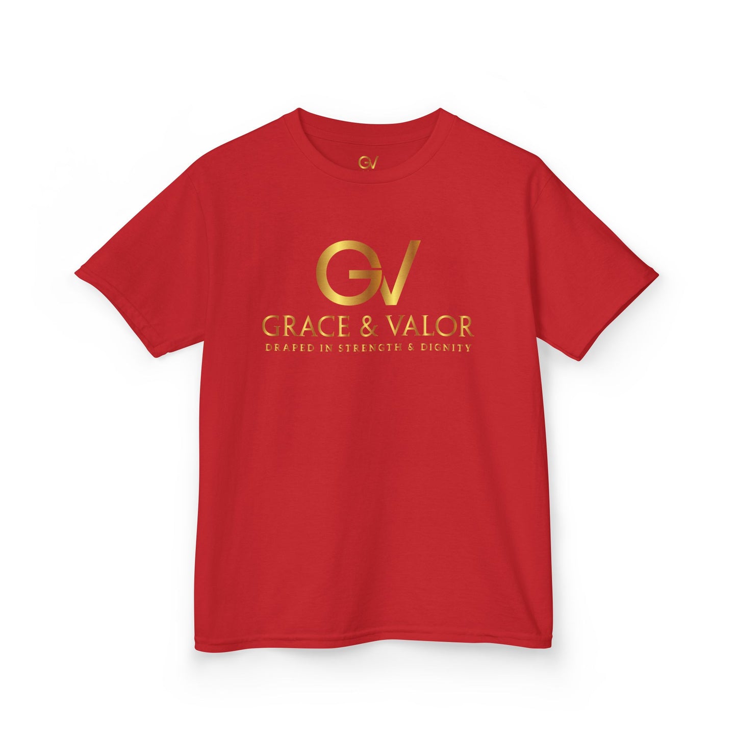 Kids Grace & Valor Tee Gold font total - God Favors Me Design - Stylish Cotton Shirt