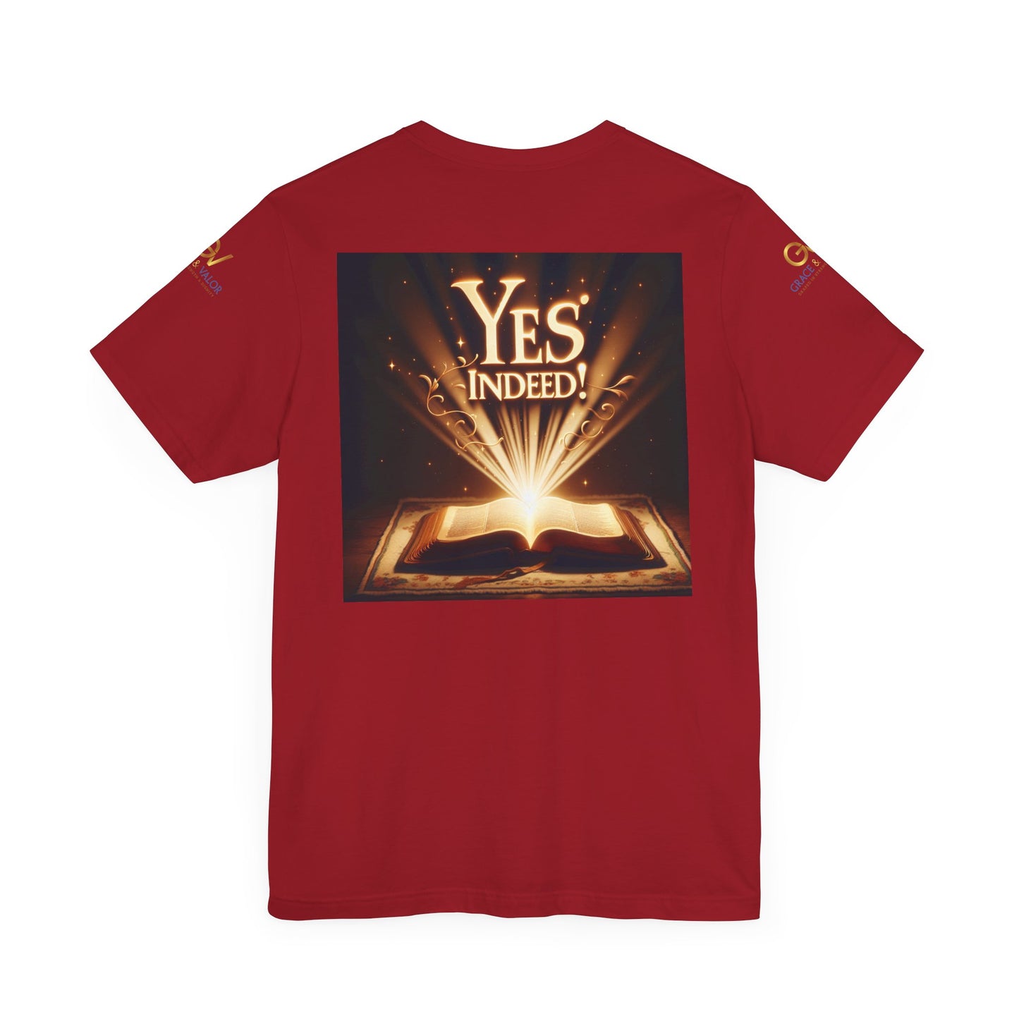 GV Original Bible back - Grace & Valor Unisex Jersey Short Sleeve Tee - Strength & Dignity Apparel
