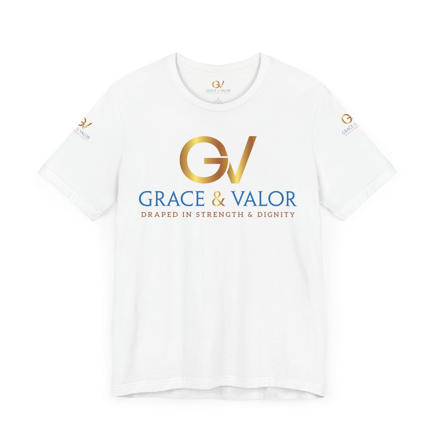 GV Original Bible back - Grace & Valor Unisex Jersey Short Sleeve Tee - Strength & Dignity Apparel