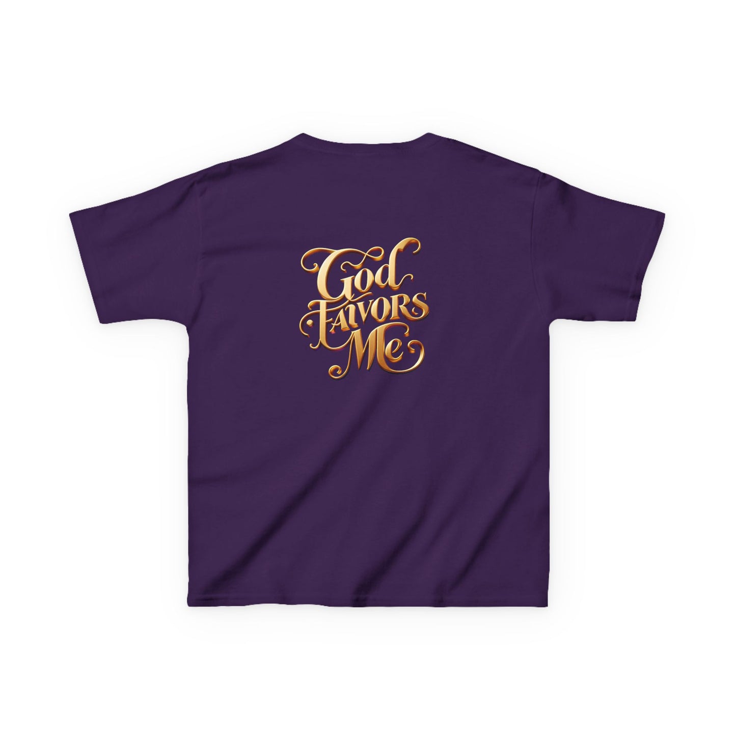 Kids Grace & Valor Tee Gold Original font total - God Favors Me Design - Stylish Cotton Shirt