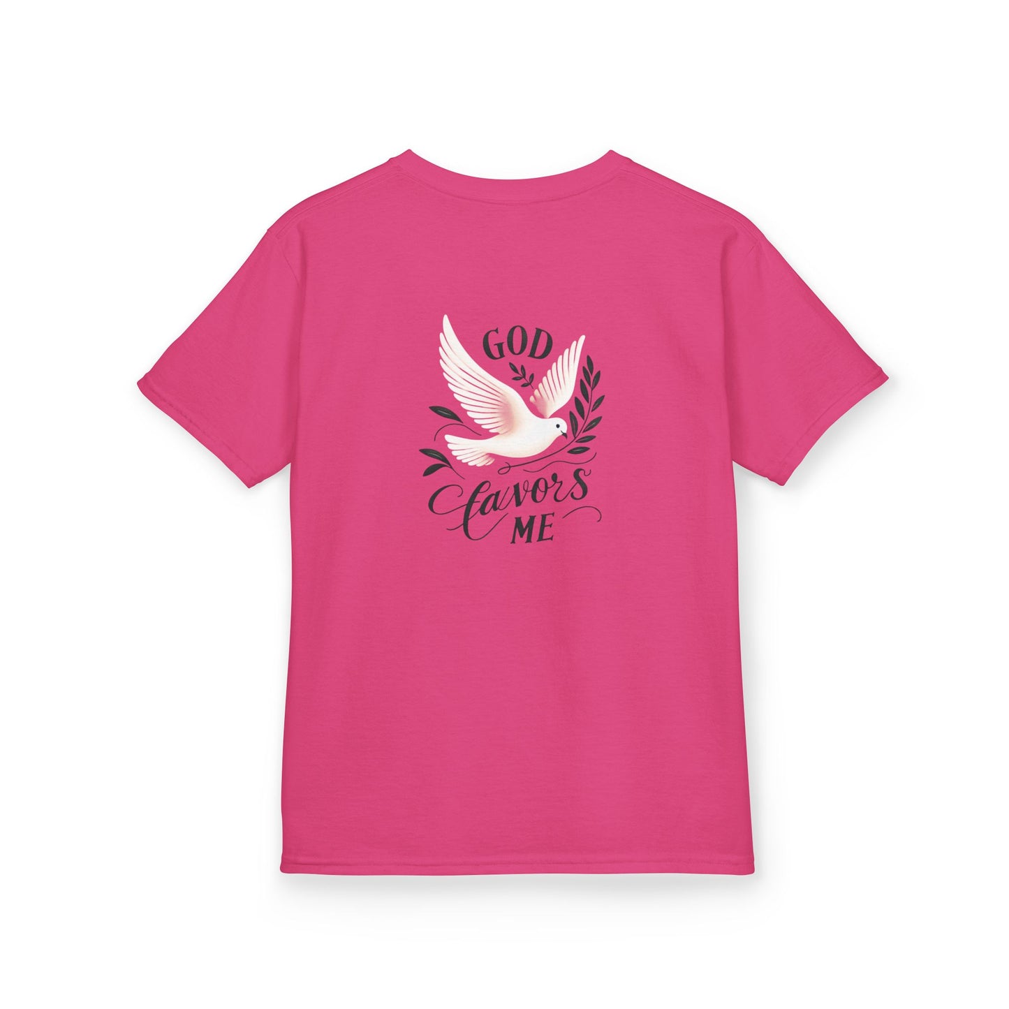 Kids Grace & Valor Tee Black font total - God Favors Me Floral Design - Stylish Cotton Shirt
