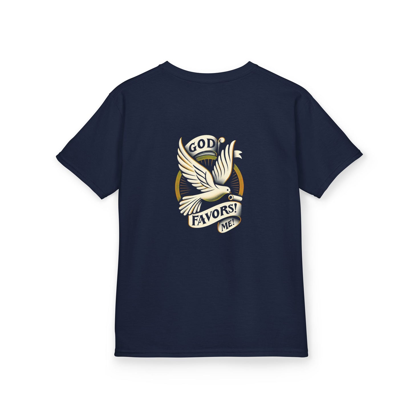 Kids Grace & Valor Tee White font total - God Favors Me Floral Design - Stylish Cotton Shirt