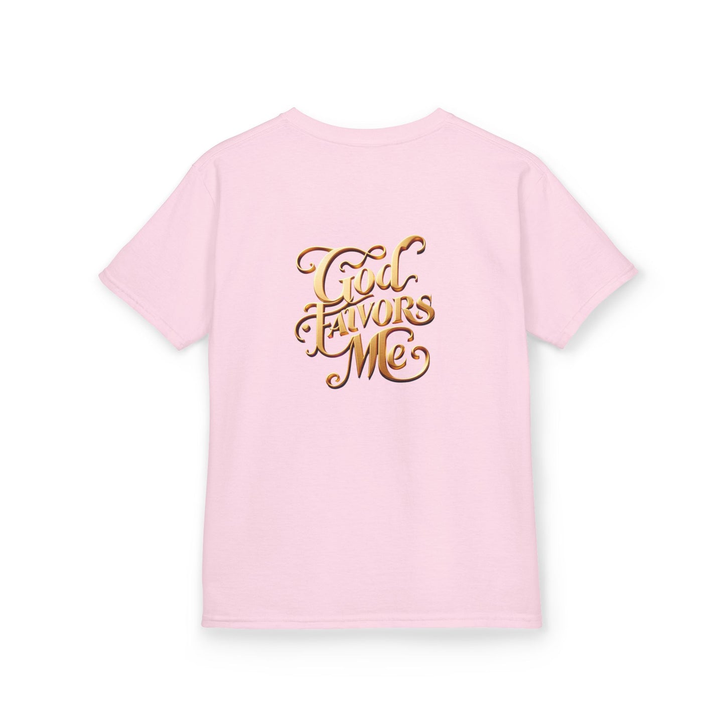 Kids Grace & Valor Tee Gold Original font total - God Favors Me Design - Stylish Cotton Shirt