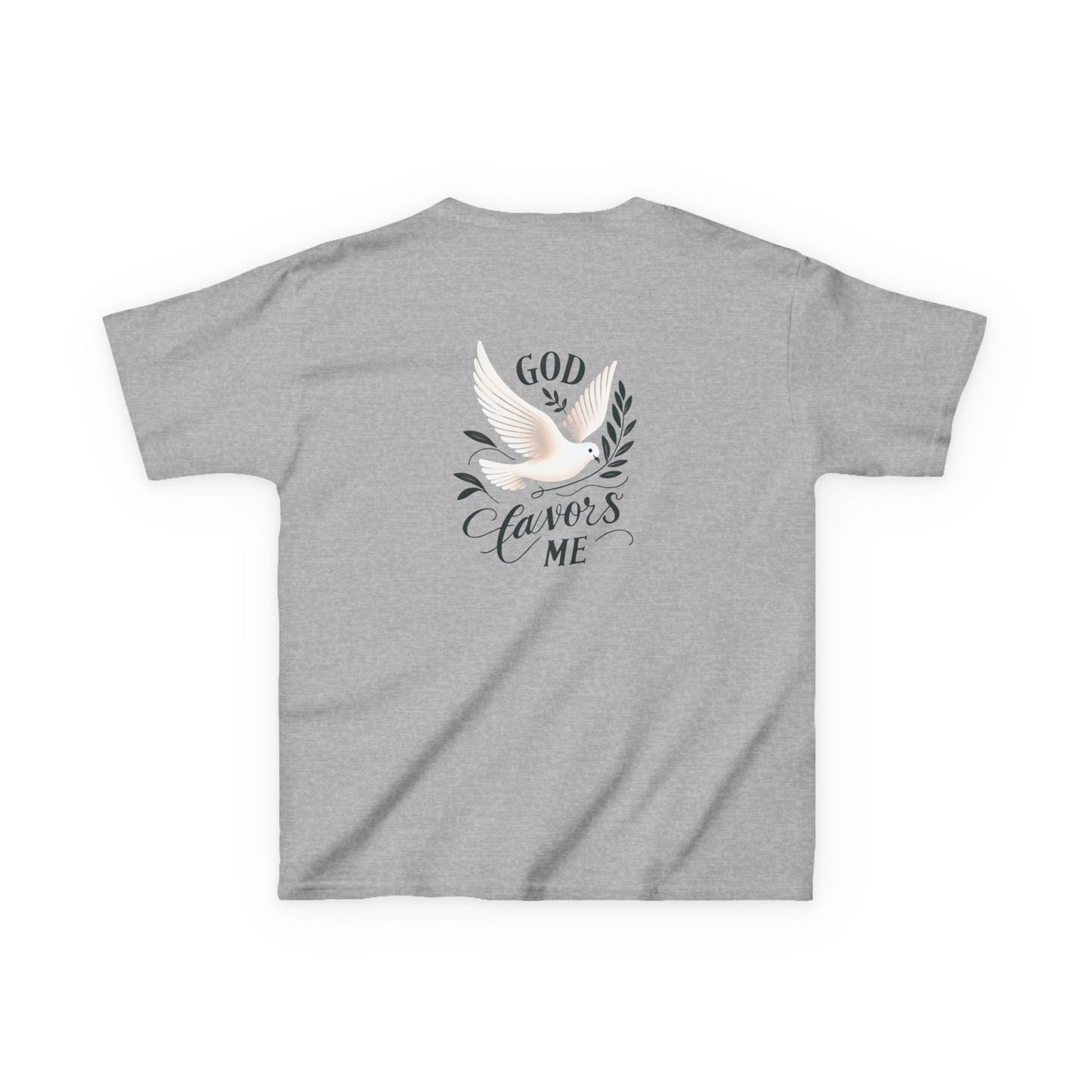 Kids Grace & Valor Tee Black font total - God Favors Me Floral Design - Stylish Cotton Shirt